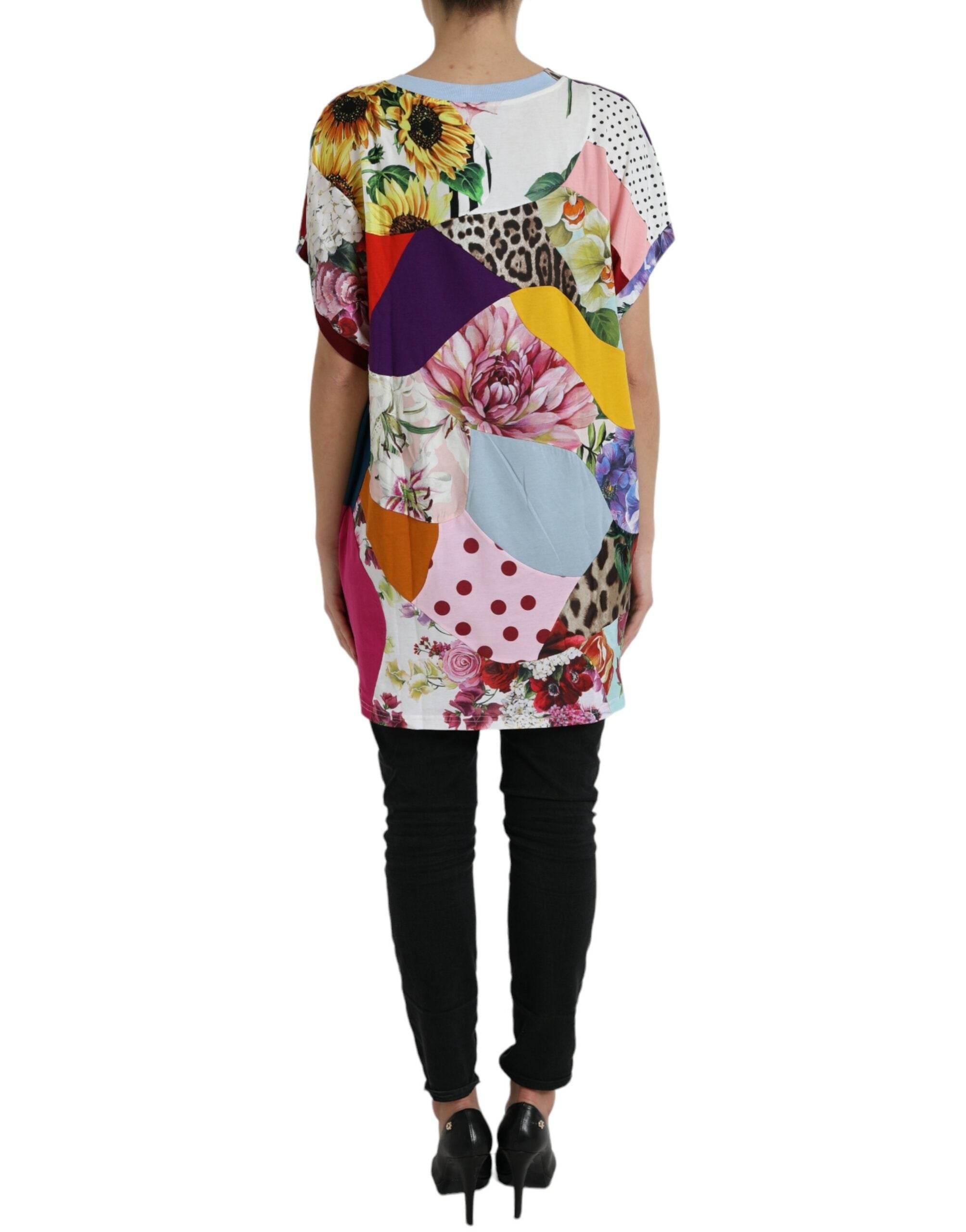 Dolce & Gabbana Multicolor Cotton Silk Patchwork Blouse - Hilstor