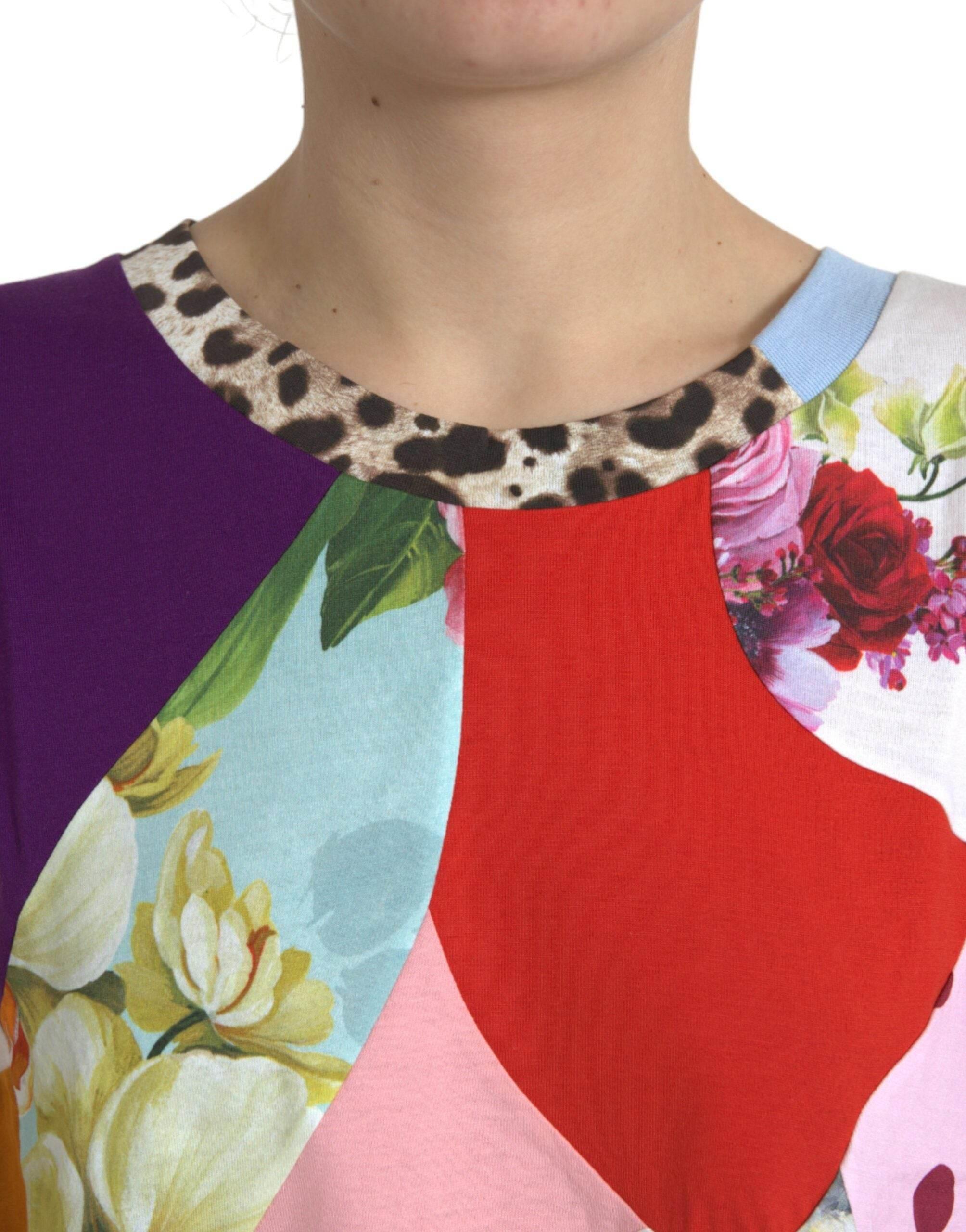 Dolce & Gabbana Multicolor Cotton Silk Patchwork Blouse - Hilstor