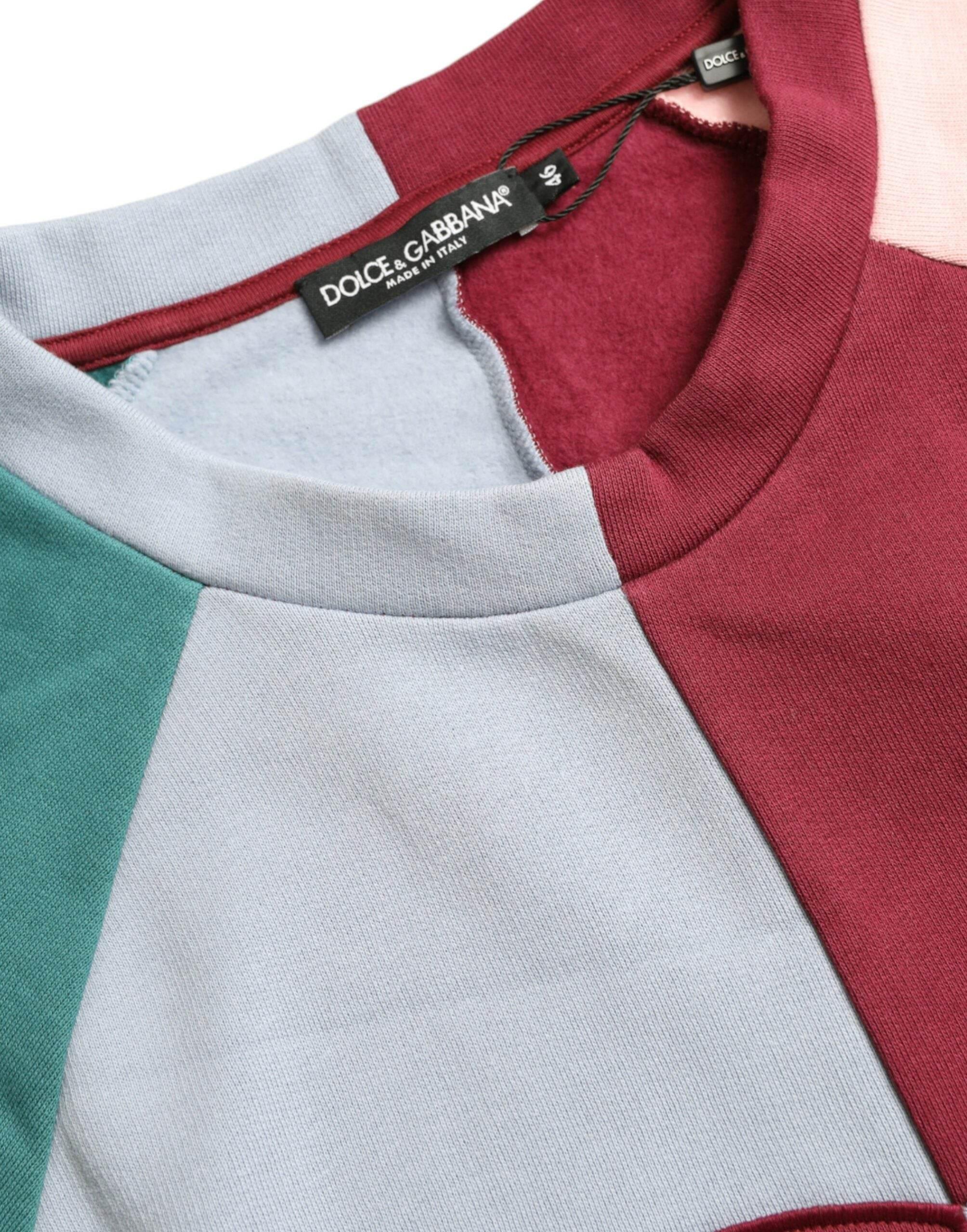 Dolce & Gabbana Multicolor Cotton Crew Neck Sweater - Hilstor