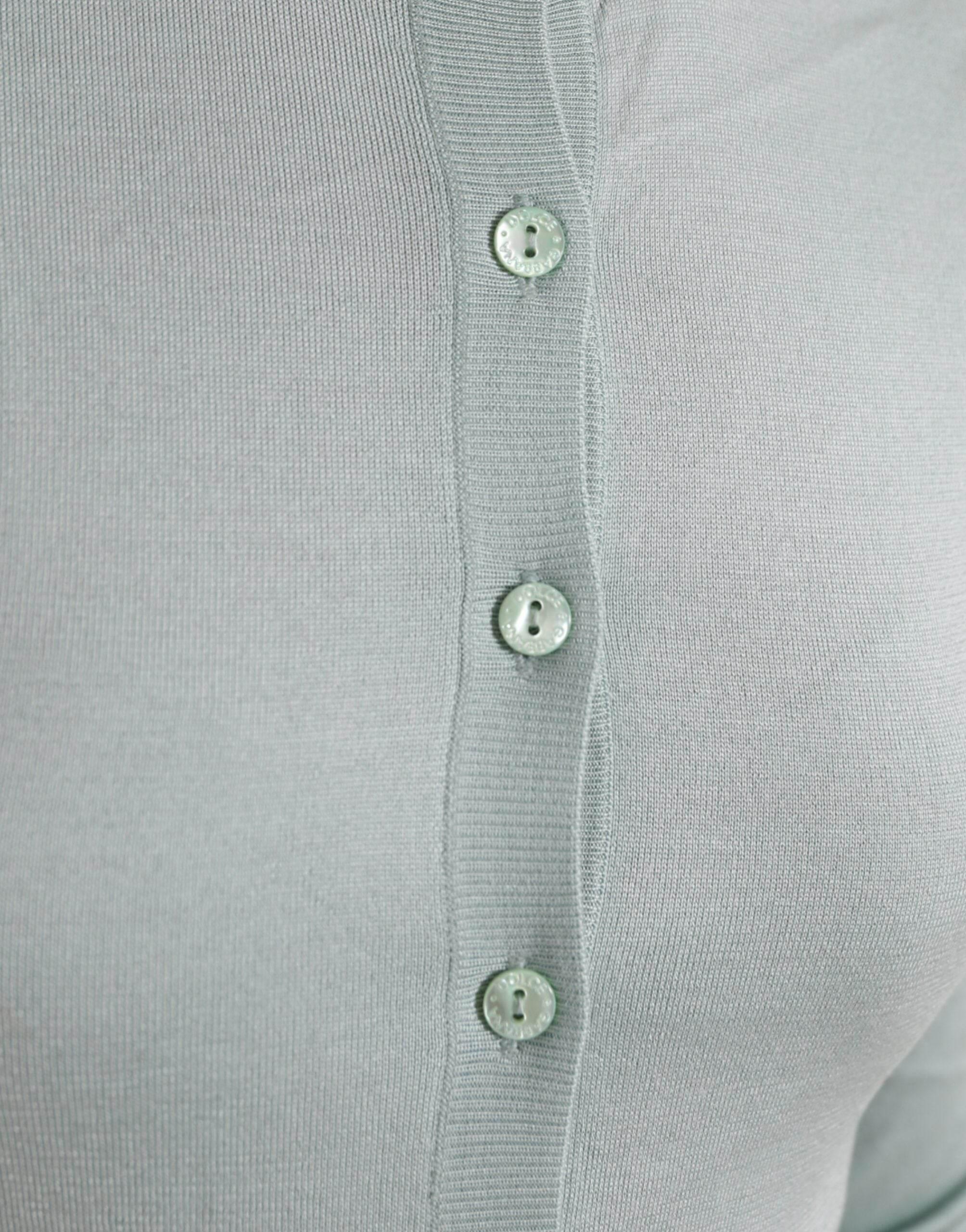 Dolce & Gabbana Light Blue Silk Crew Neck Cardigan Sweater - Hilstor