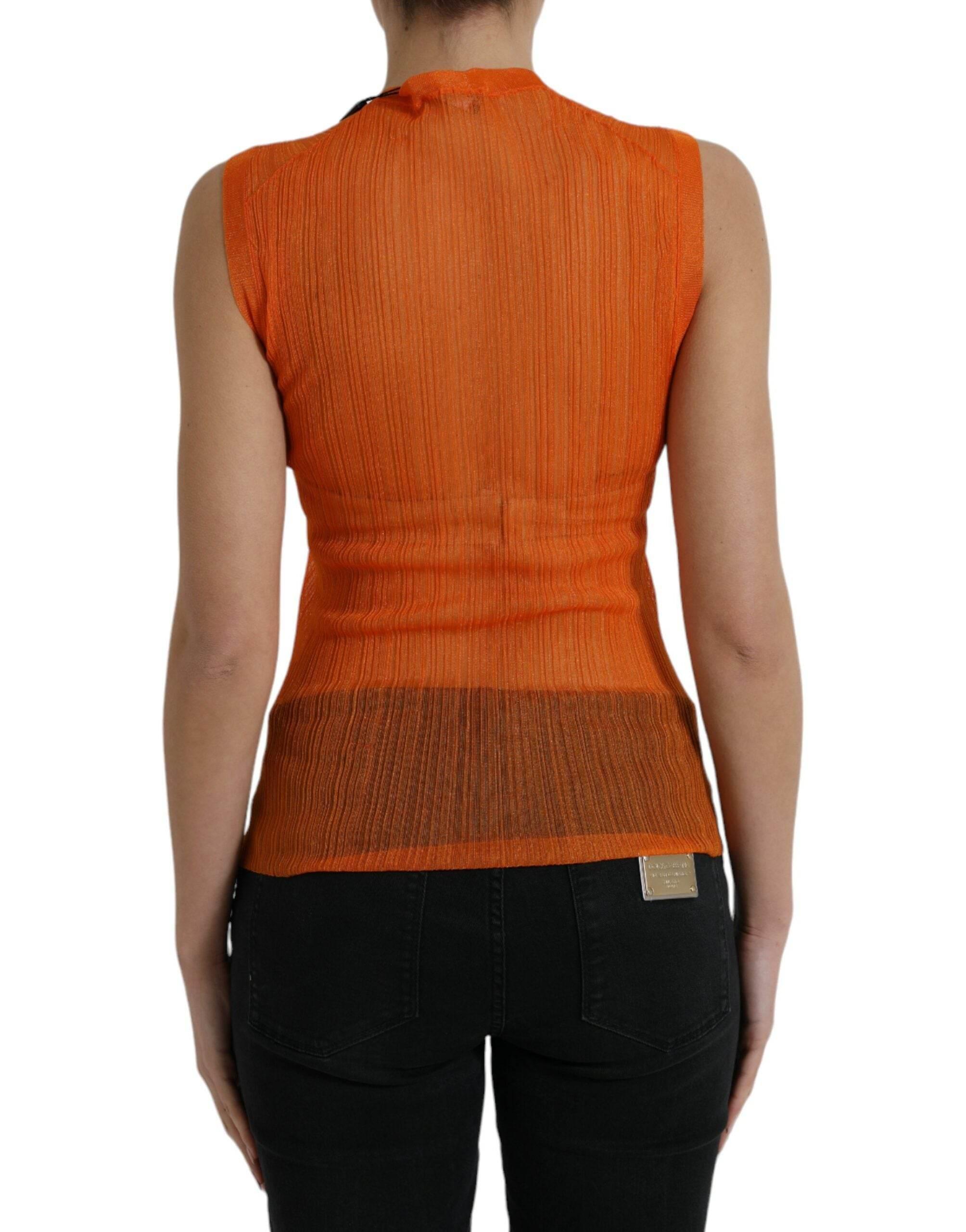 Dolce & Gabbana Chic Orange Crew Neck Tank Top - Hilstor
