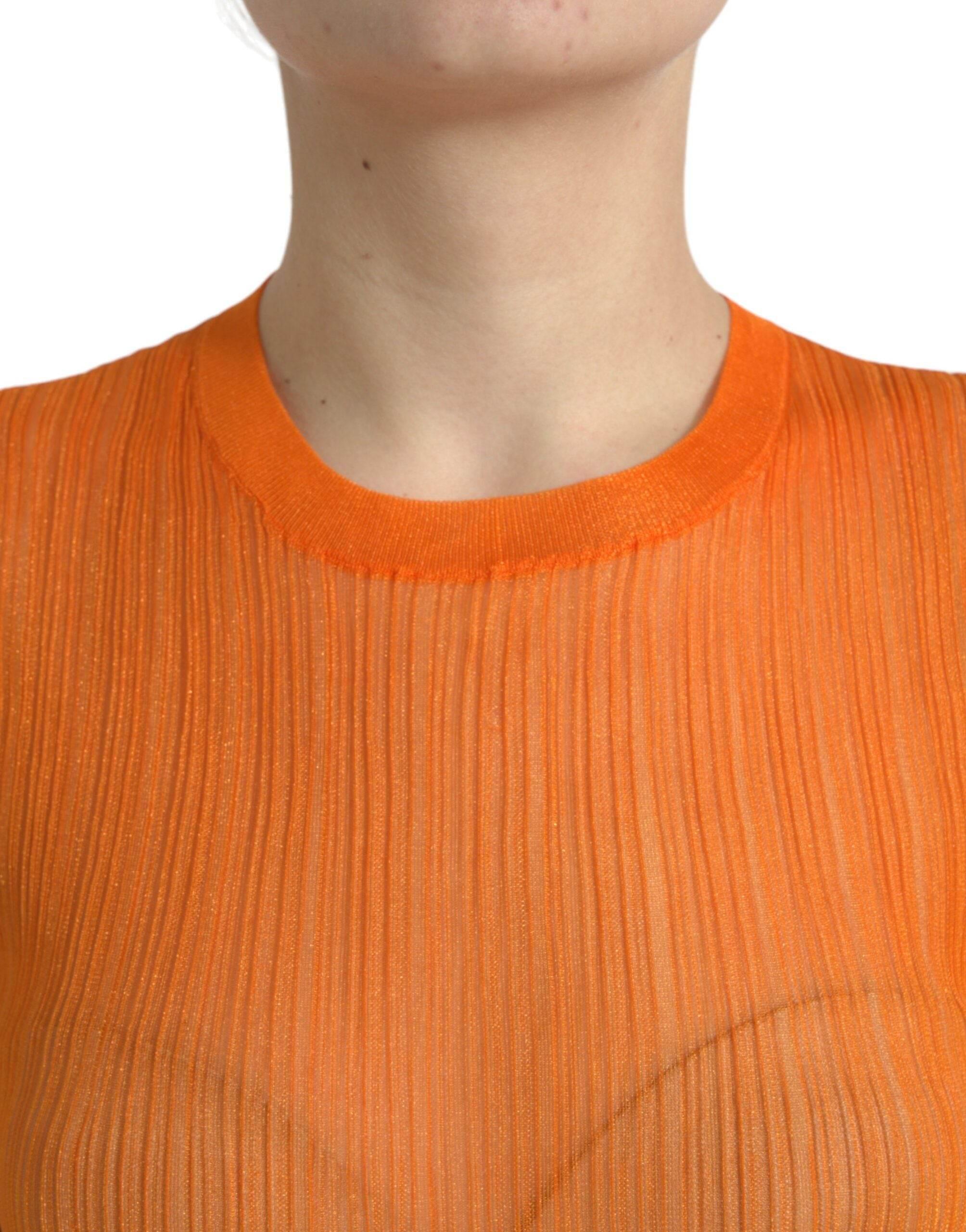 Dolce & Gabbana Chic Orange Crew Neck Tank Top - Hilstor