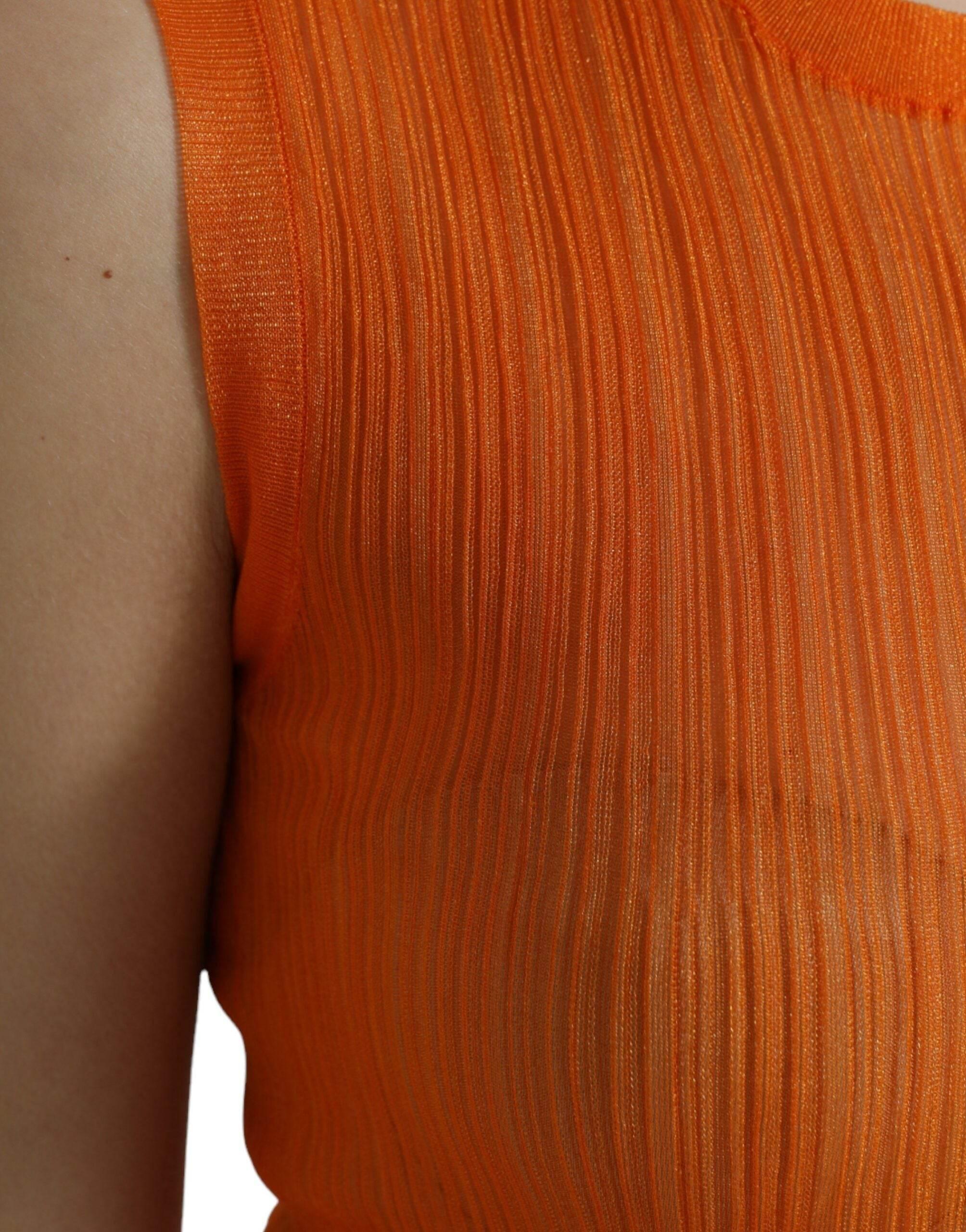 Dolce & Gabbana Chic Orange Crew Neck Tank Top - Hilstor