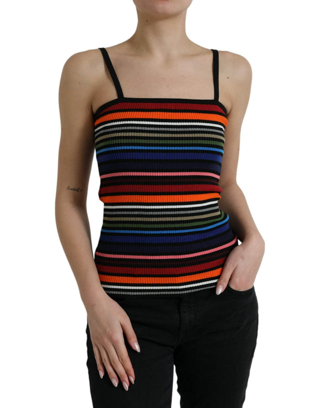 Dolce & Gabbana Chic Striped Spaghetti Strap Tank Top - Hilstor