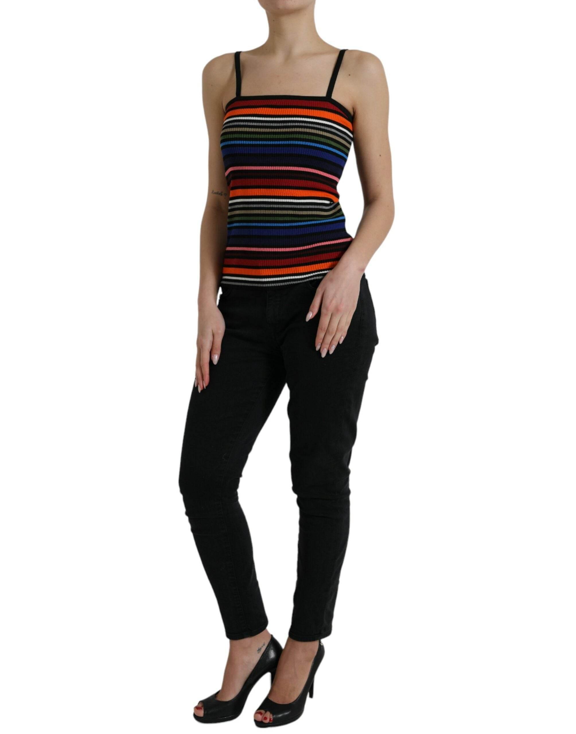 Dolce & Gabbana Chic Striped Spaghetti Strap Tank Top - Hilstor