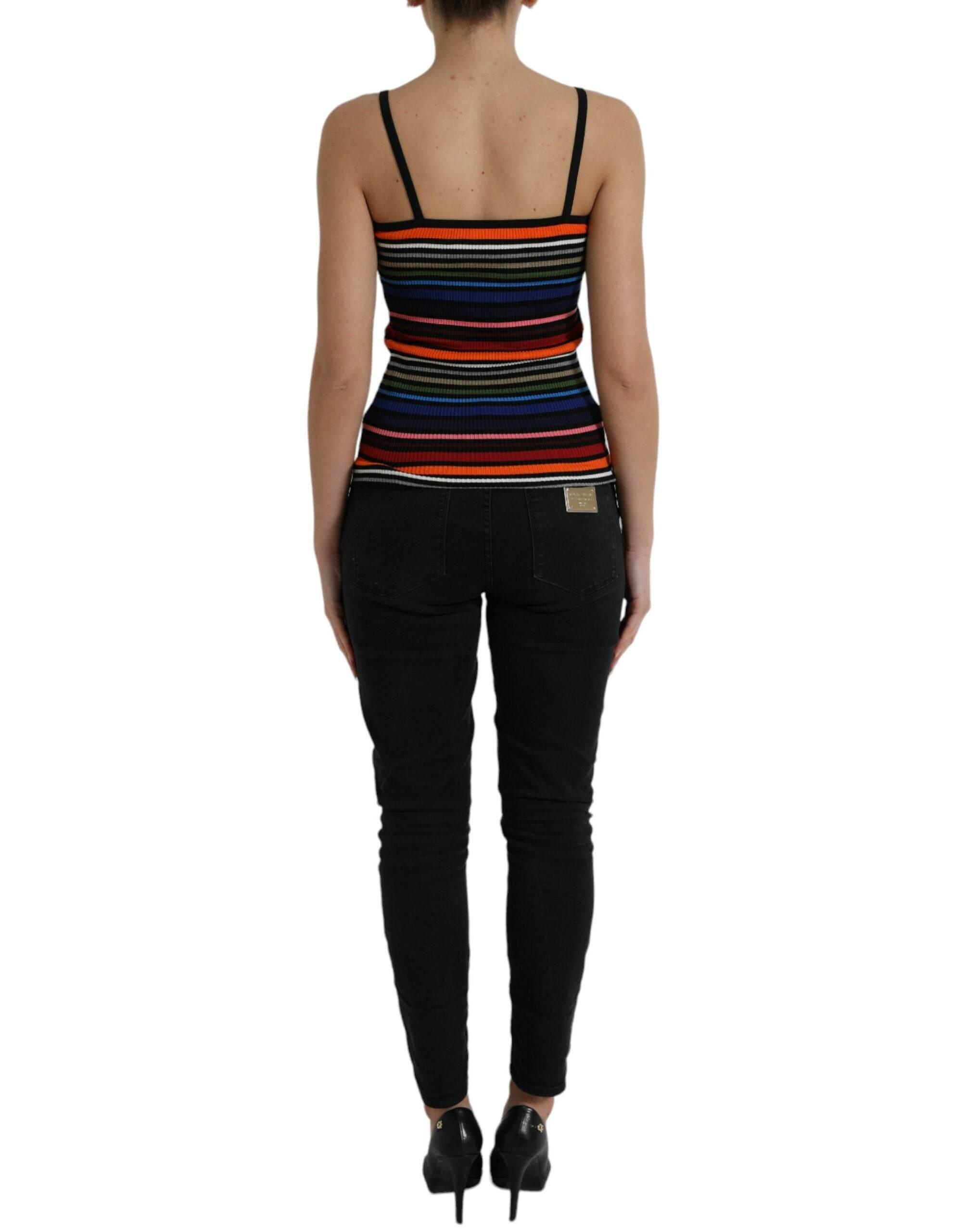 Dolce & Gabbana Chic Striped Spaghetti Strap Tank Top - Hilstor
