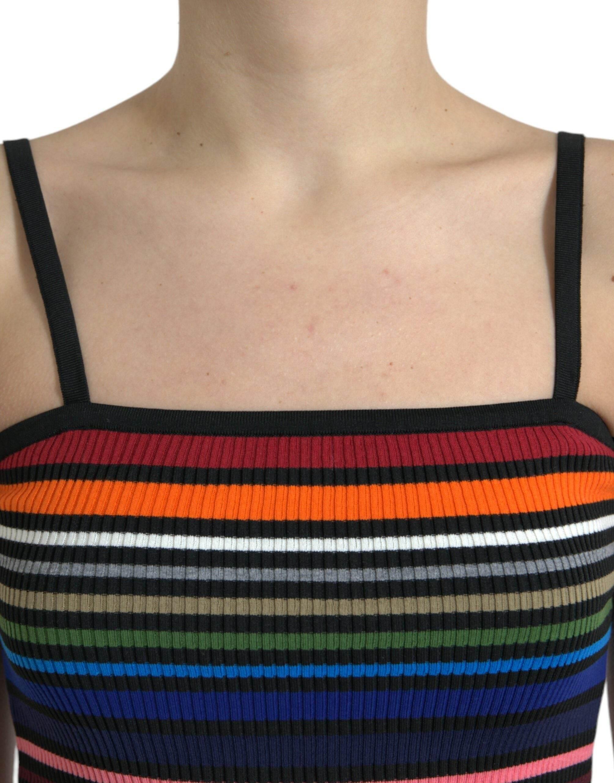 Dolce & Gabbana Chic Striped Spaghetti Strap Tank Top - Hilstor