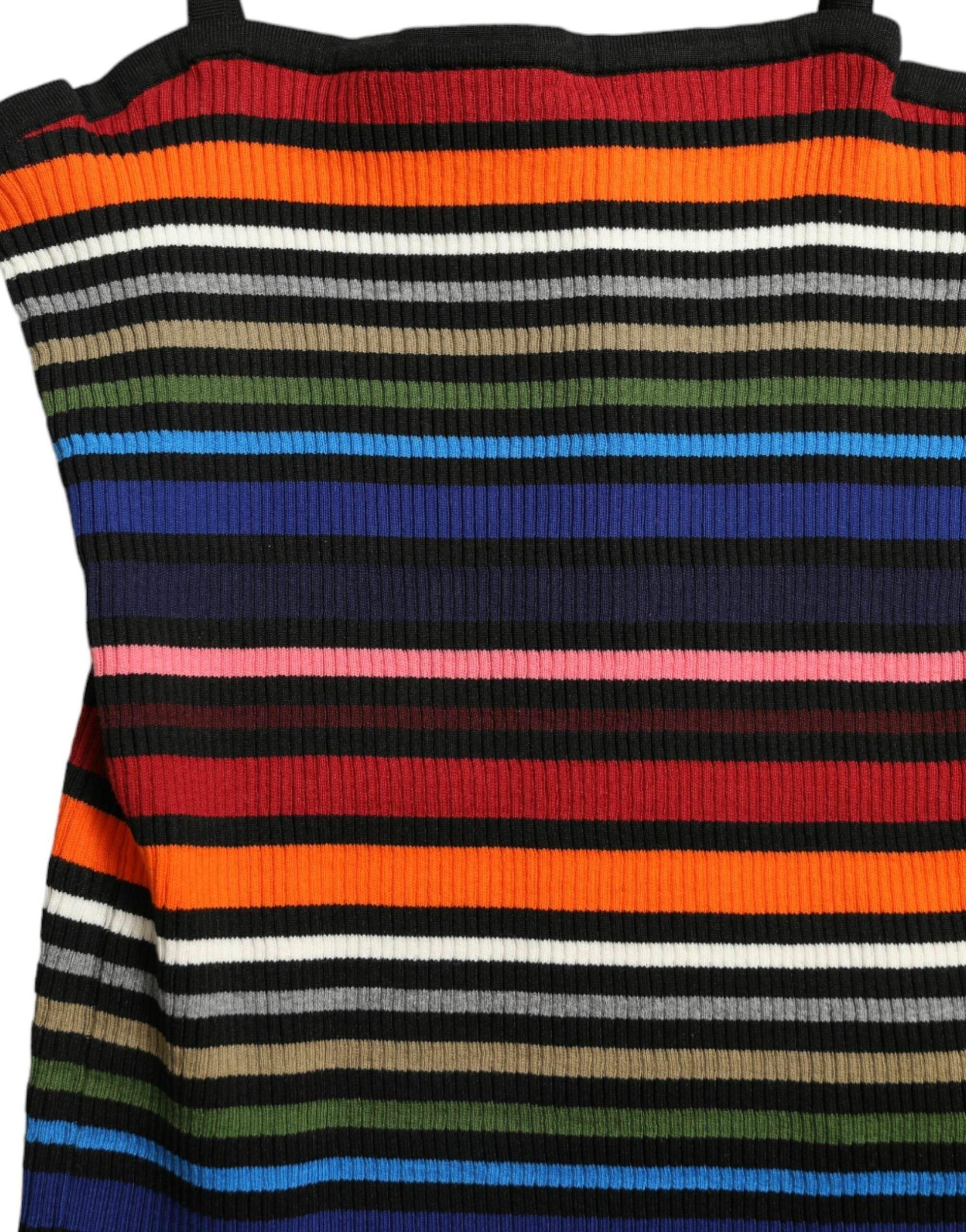 Dolce & Gabbana Chic Striped Spaghetti Strap Tank Top - Hilstor