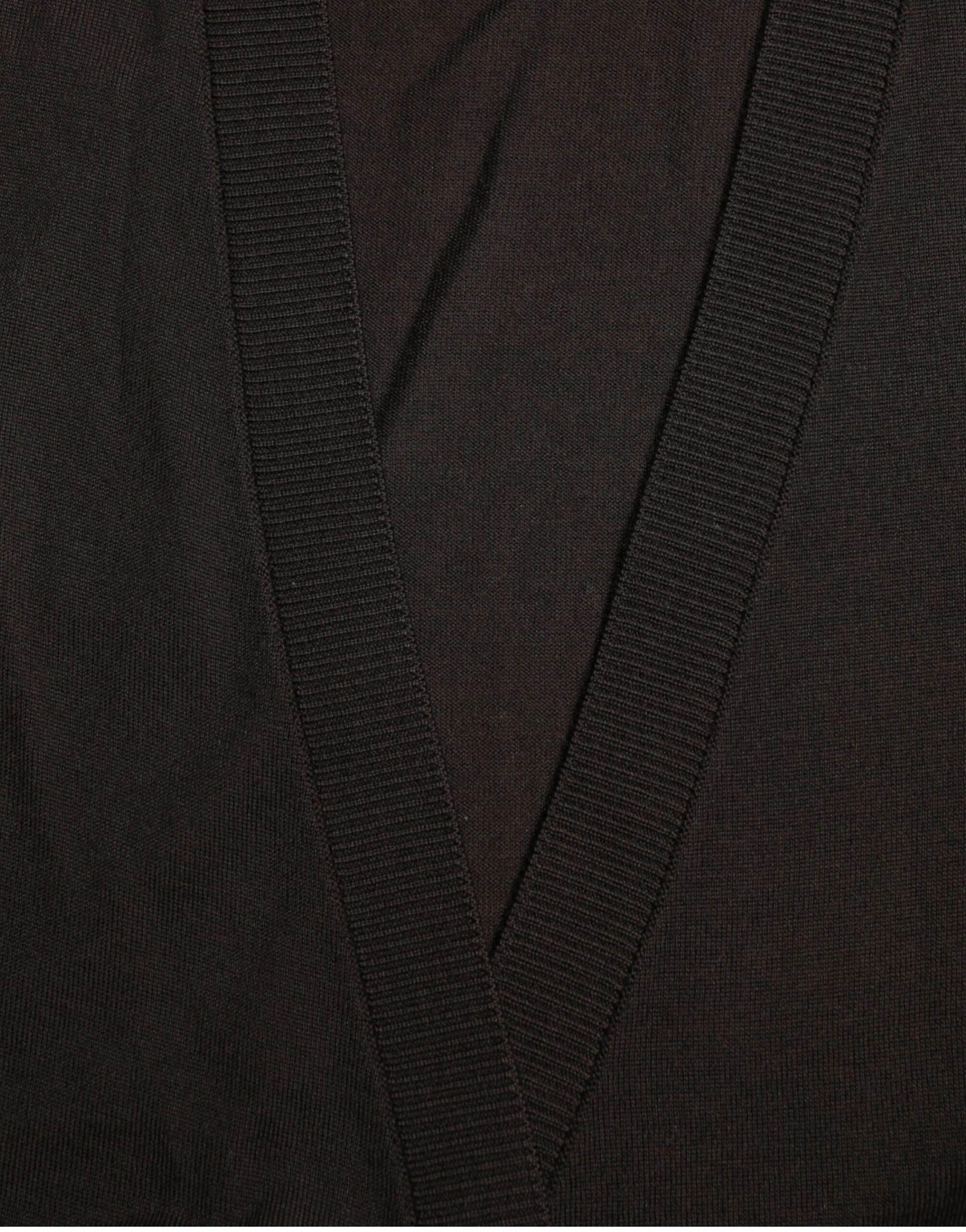 Dolce & Gabbana Black Wool V-neck Crossed Cardigan Sweater - Hilstor