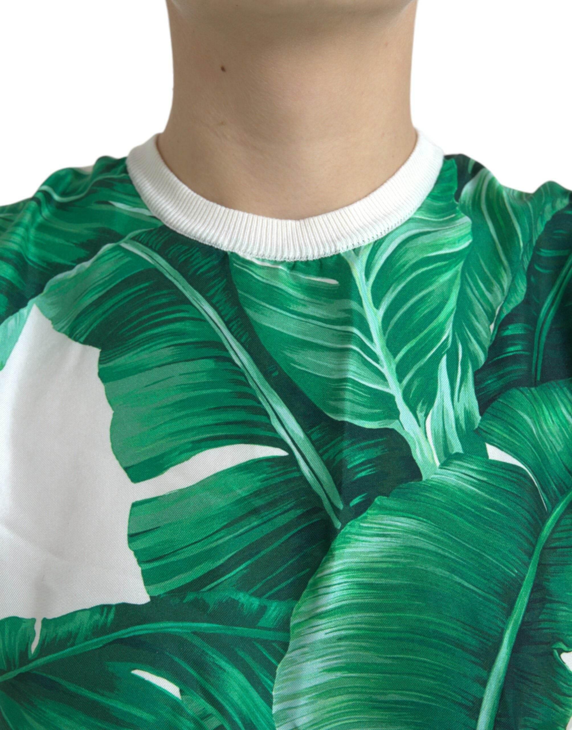 Dolce & Gabbana Silk Banana Leaf Print Tank Top - Hilstor