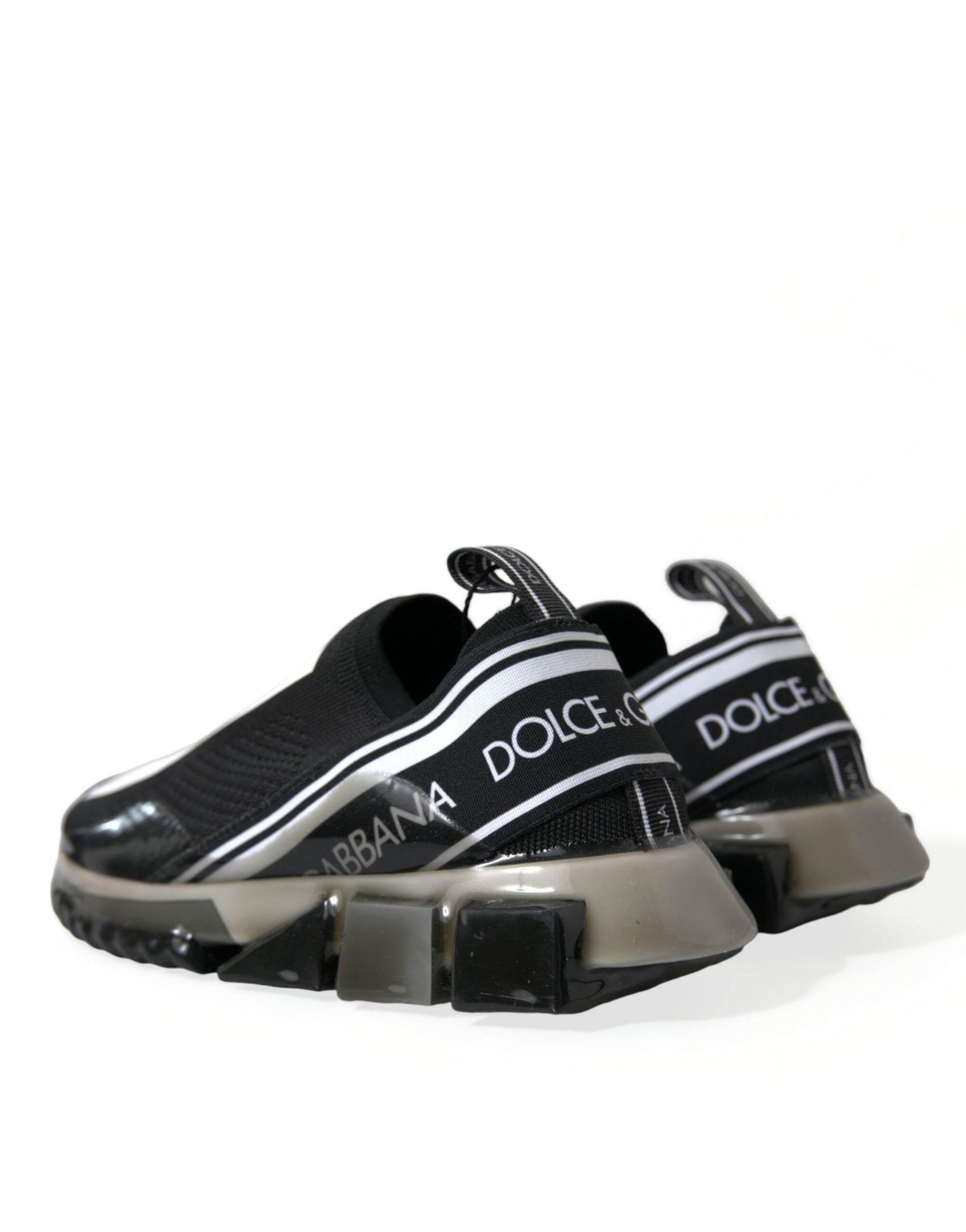 Dolce & Gabbana Black White Slip On Sneakers Sorrento Shoes - Hilstor