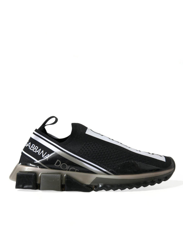 Dolce & Gabbana Black White Slip On Sneakers Sorrento Shoes - Hilstor