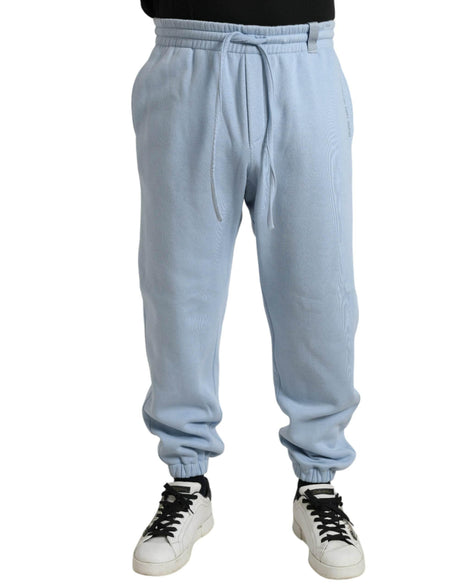 Dolce & Gabbana Light Blue Cotton Sweatpants Men Jogger Pants - Hilstor