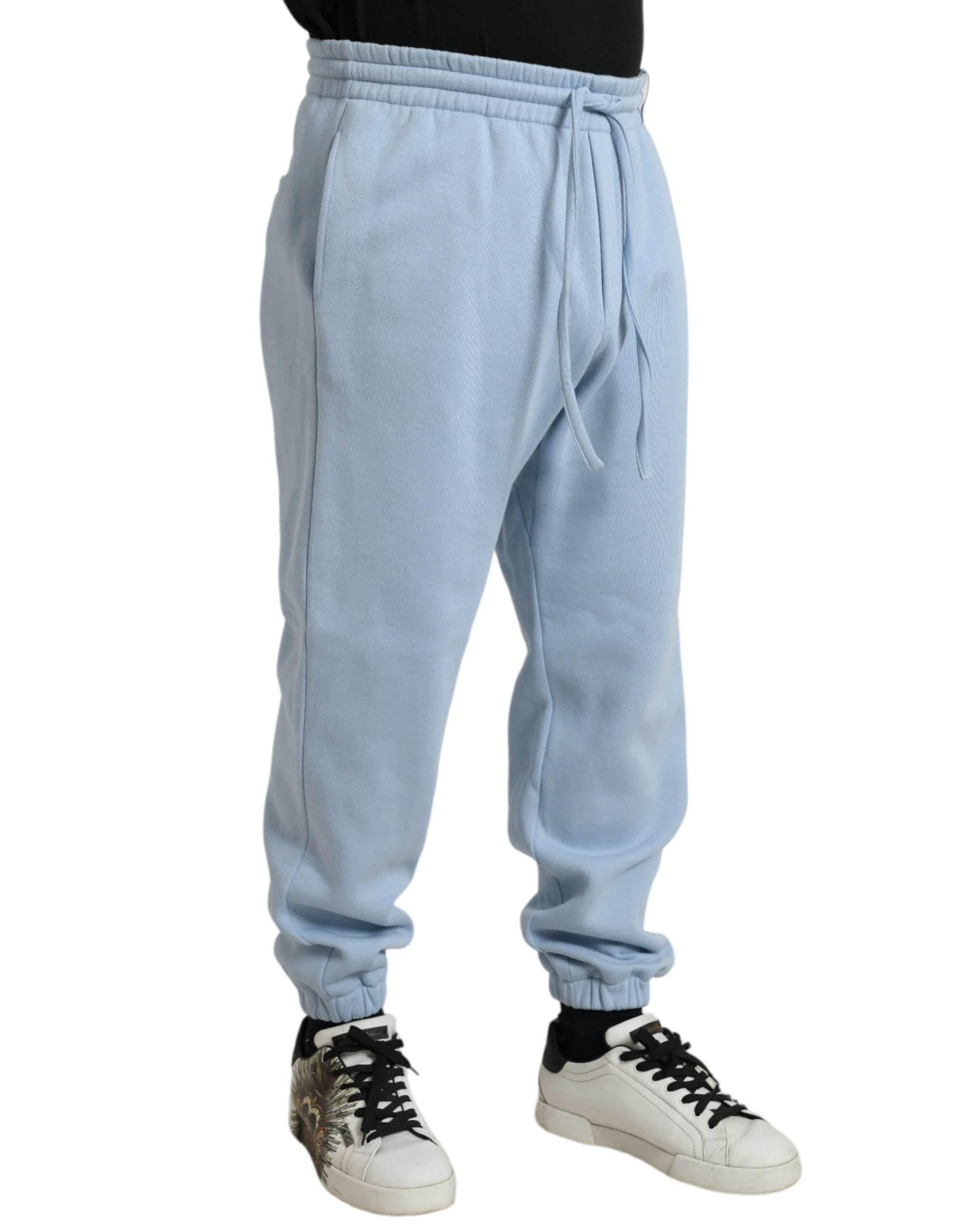 Dolce & Gabbana Light Blue Cotton Sweatpants Men Jogger Pants - Hilstor