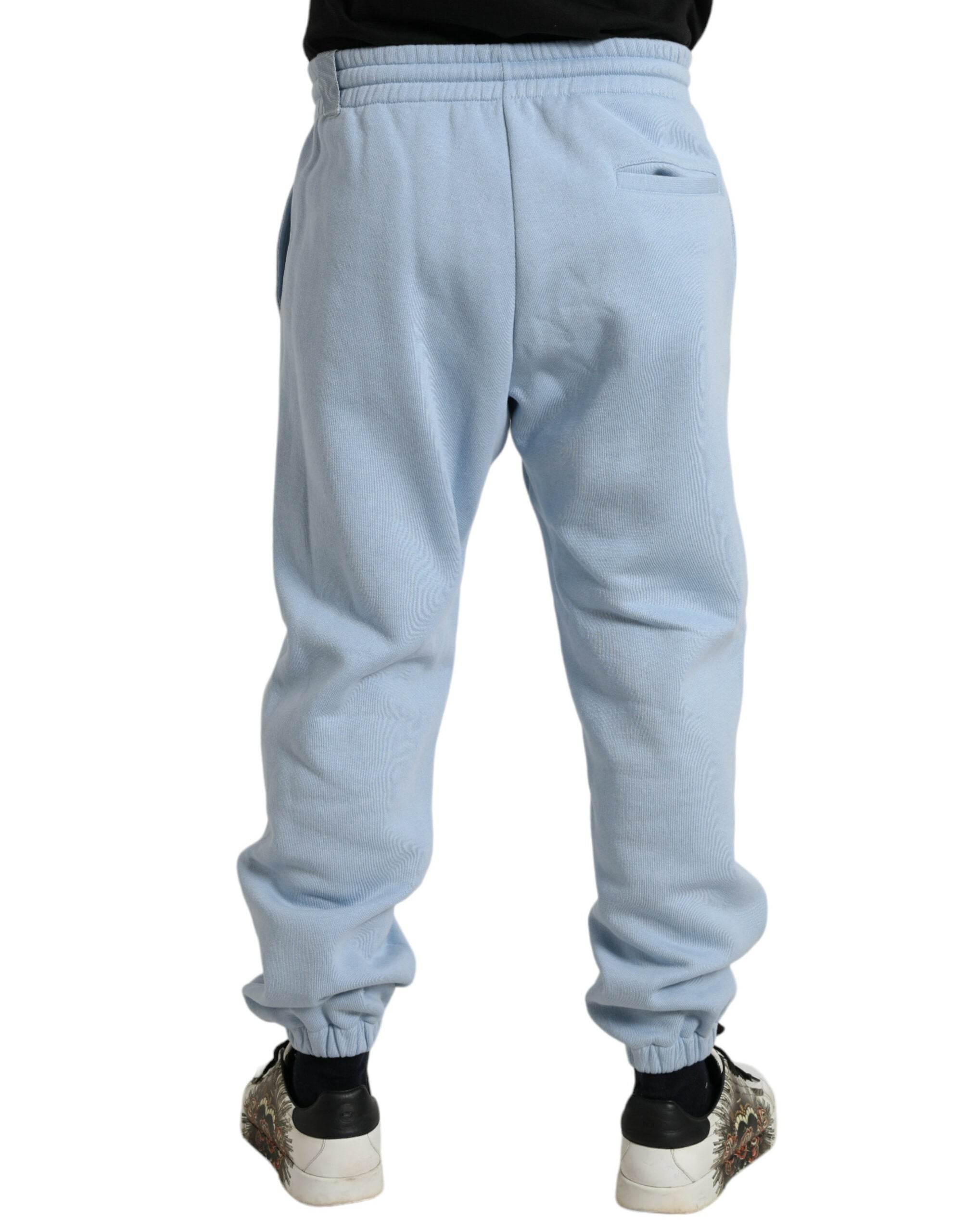 Dolce & Gabbana Light Blue Cotton Sweatpants Men Jogger Pants - Hilstor