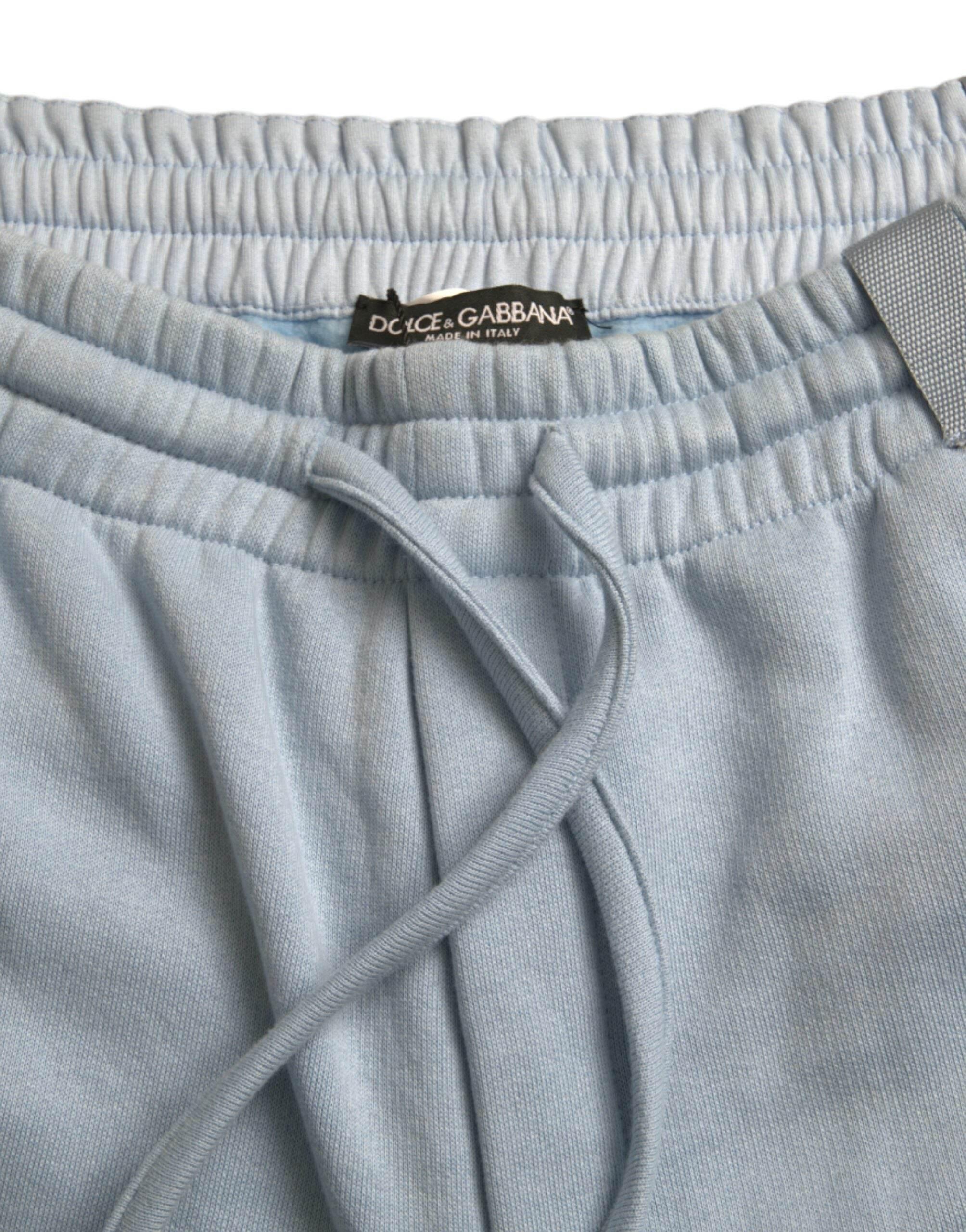 Dolce & Gabbana Light Blue Cotton Sweatpants Men Jogger Pants - Hilstor