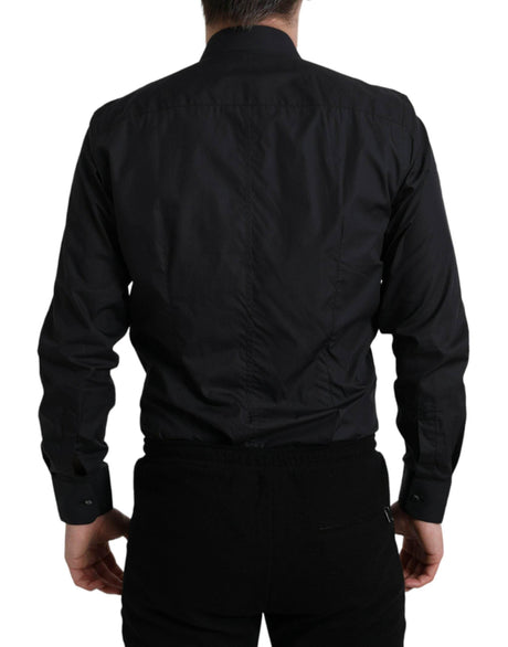 Dolce & Gabbana Elegant Navy Blue Slim Fit Dress Shirt - Hilstor