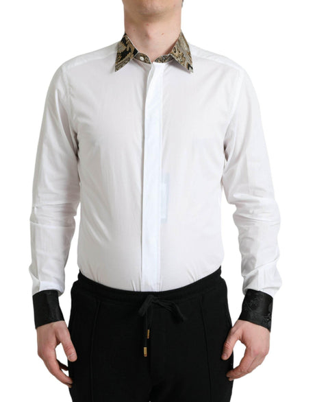 Dolce & Gabbana Elegant Gold Detail Dress Shirt - Hilstor