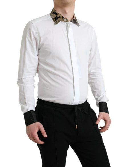 Dolce & Gabbana Elegant Gold Detail Dress Shirt - Hilstor