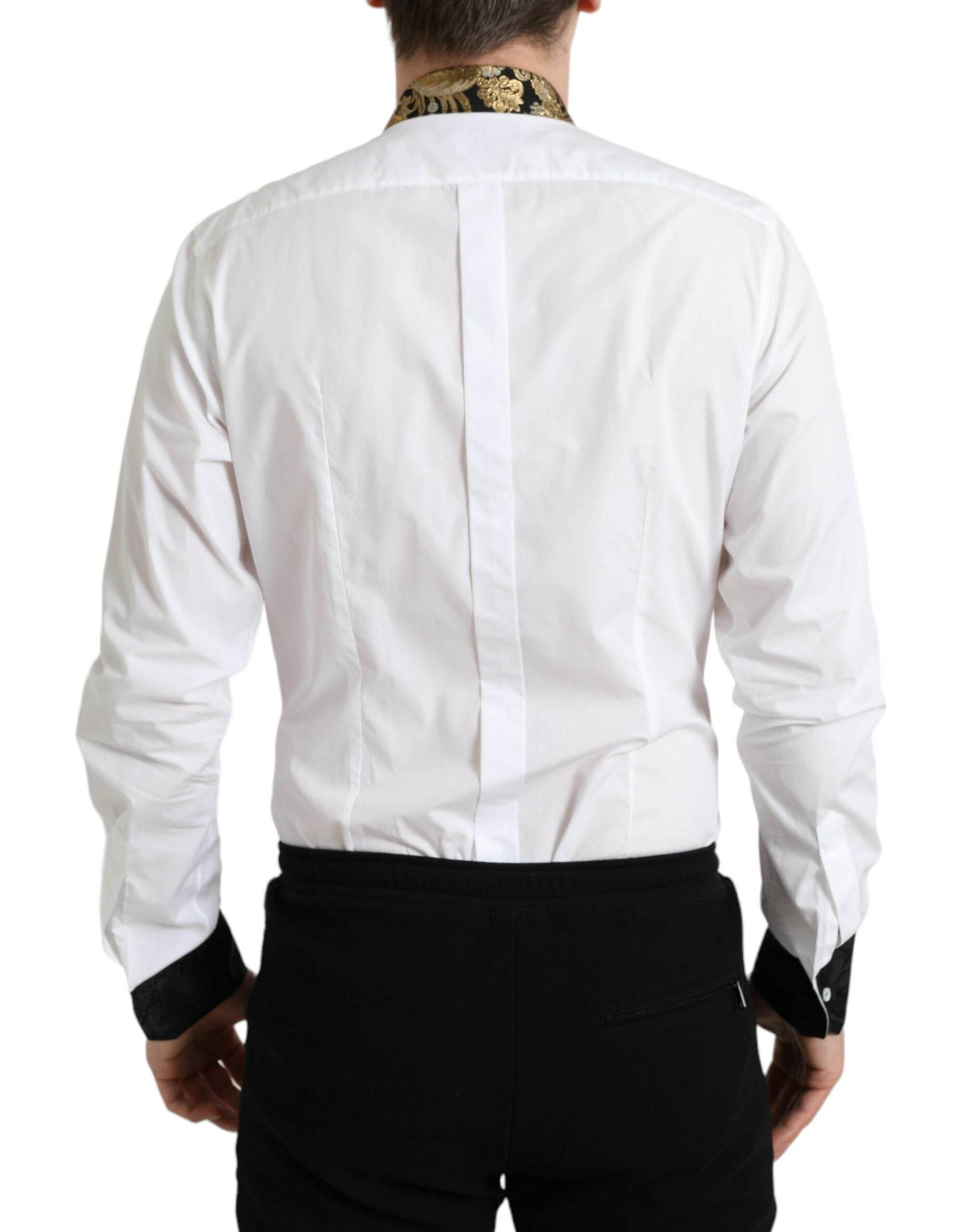 Dolce & Gabbana Elegant Gold Detail Dress Shirt - Hilstor