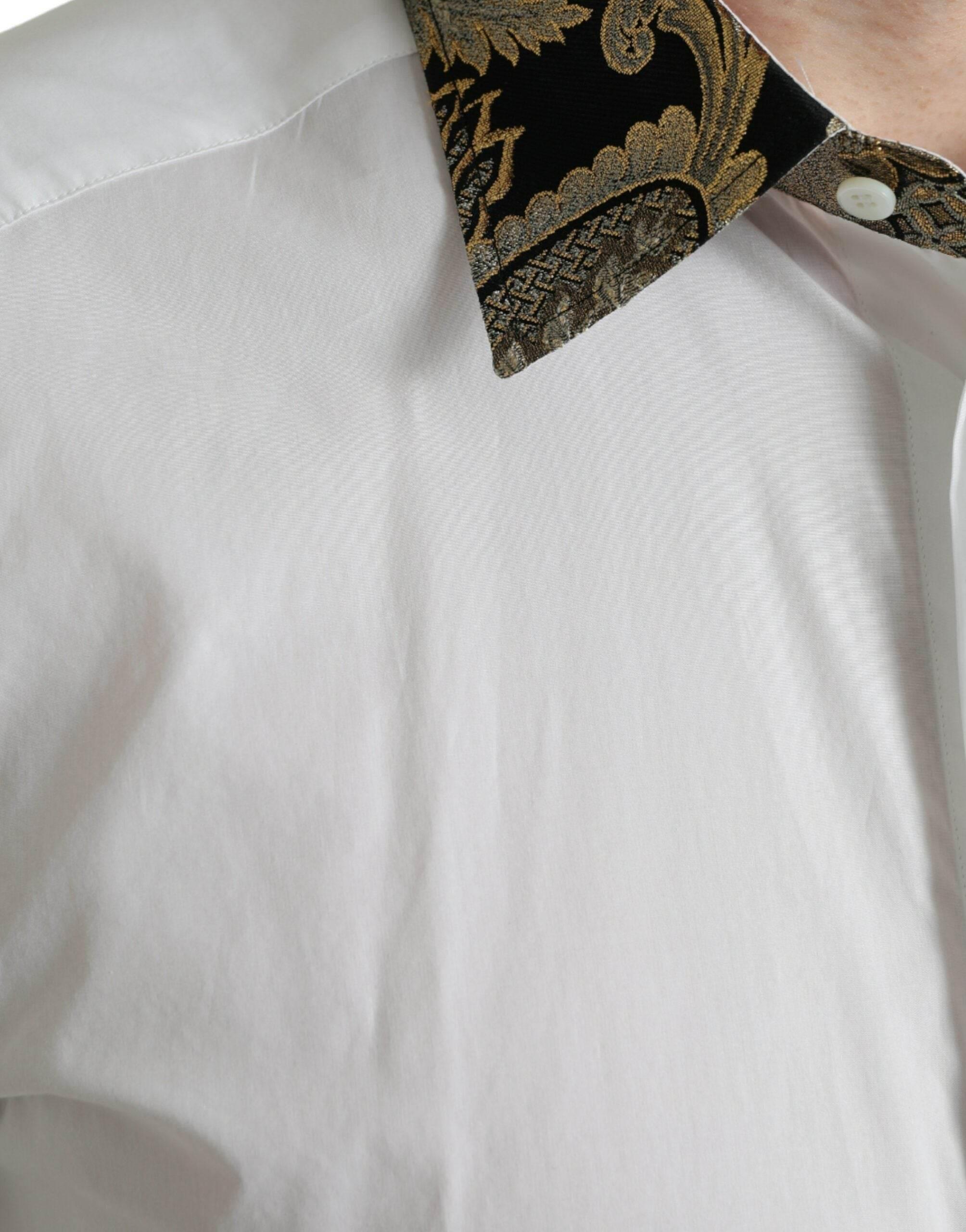 Dolce & Gabbana Elegant Gold Detail Dress Shirt - Hilstor