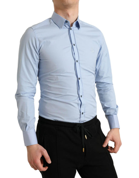 Dolce & Gabbana Elegant Slim Fit Sky Blue Dress Shirt - Hilstor