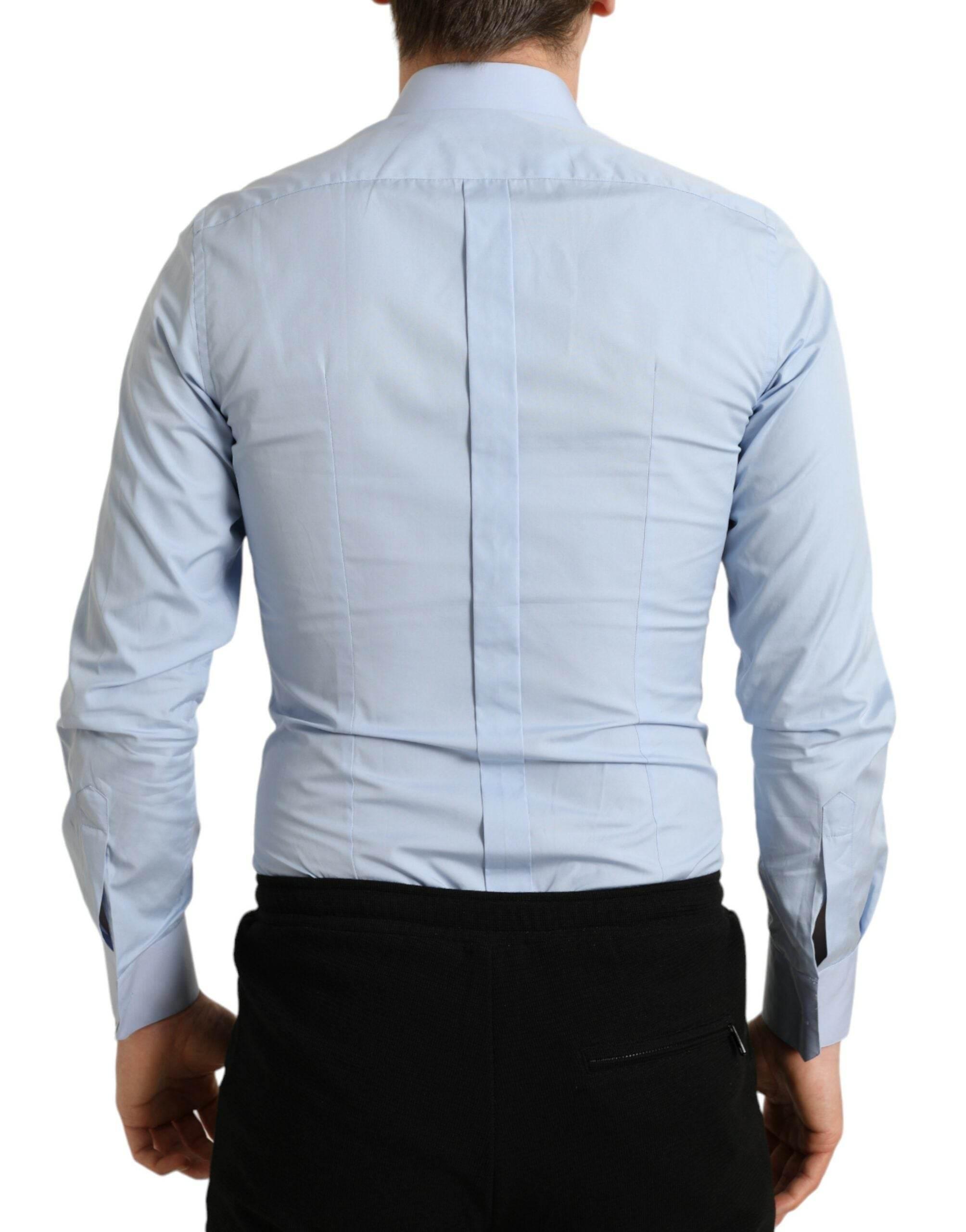 Dolce & Gabbana Elegant Slim Fit Sky Blue Dress Shirt - Hilstor