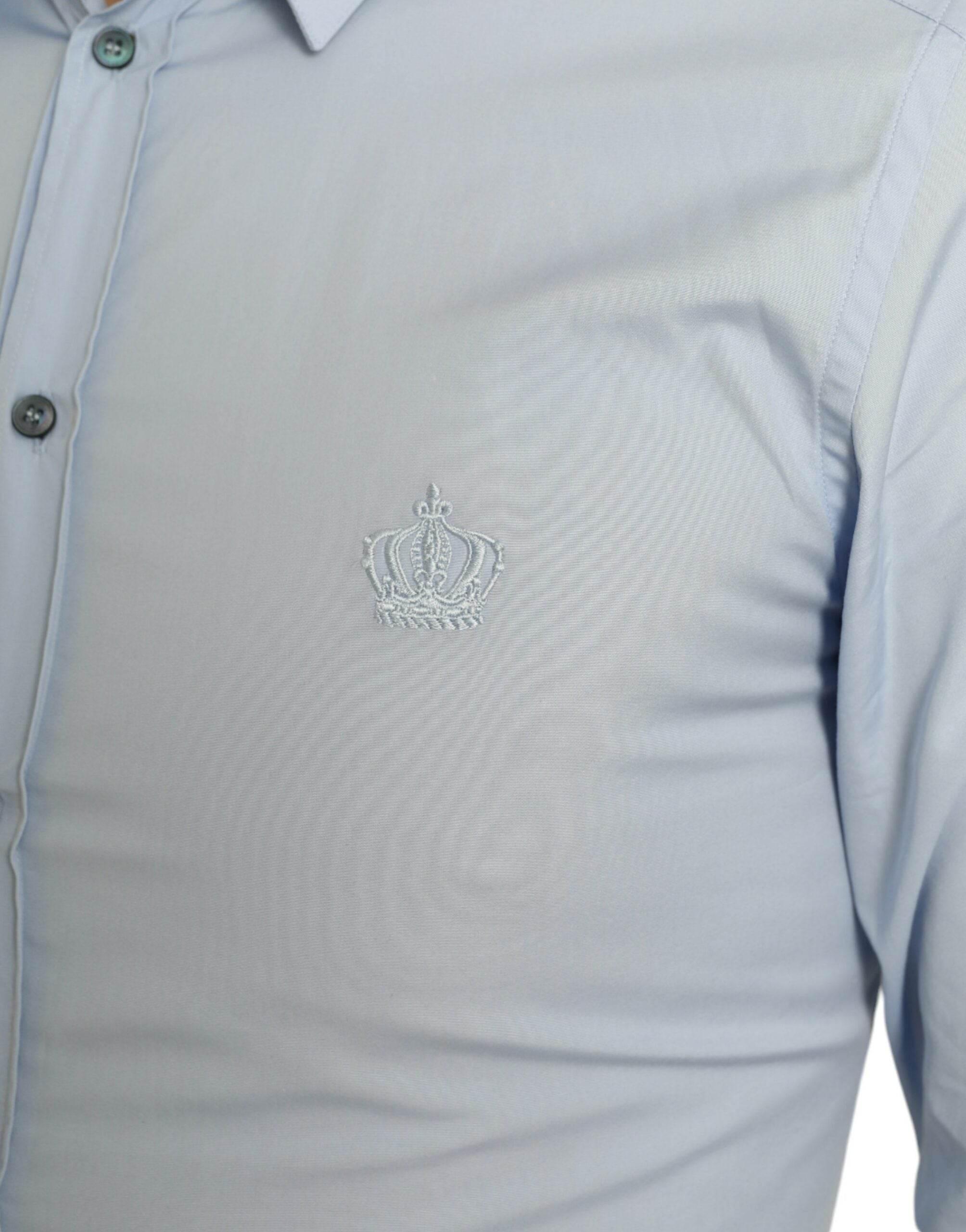 Dolce & Gabbana Elegant Slim Fit Sky Blue Dress Shirt - Hilstor
