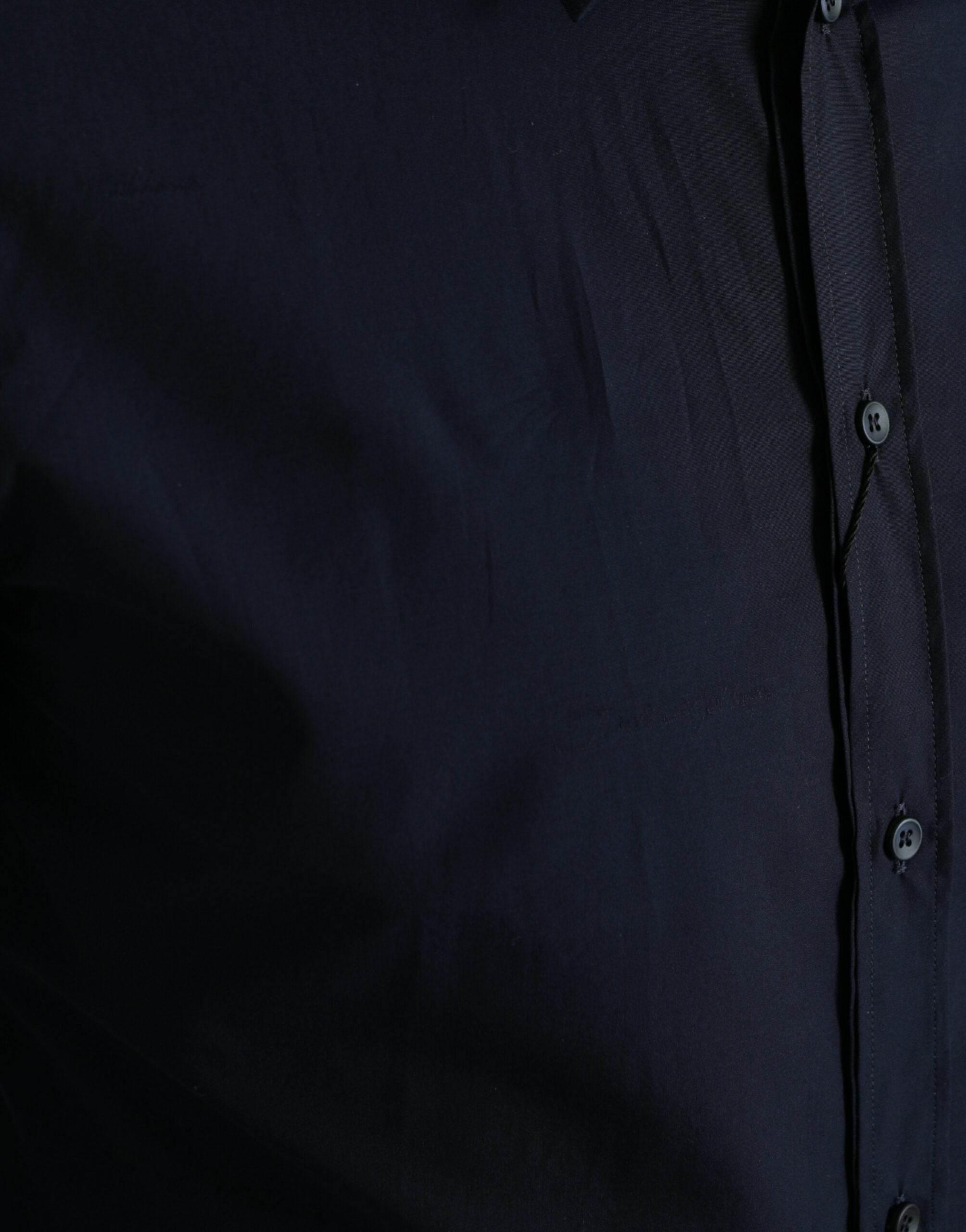 Dolce & Gabbana Elegant Navy Jacquard Dress Shirt - Hilstor