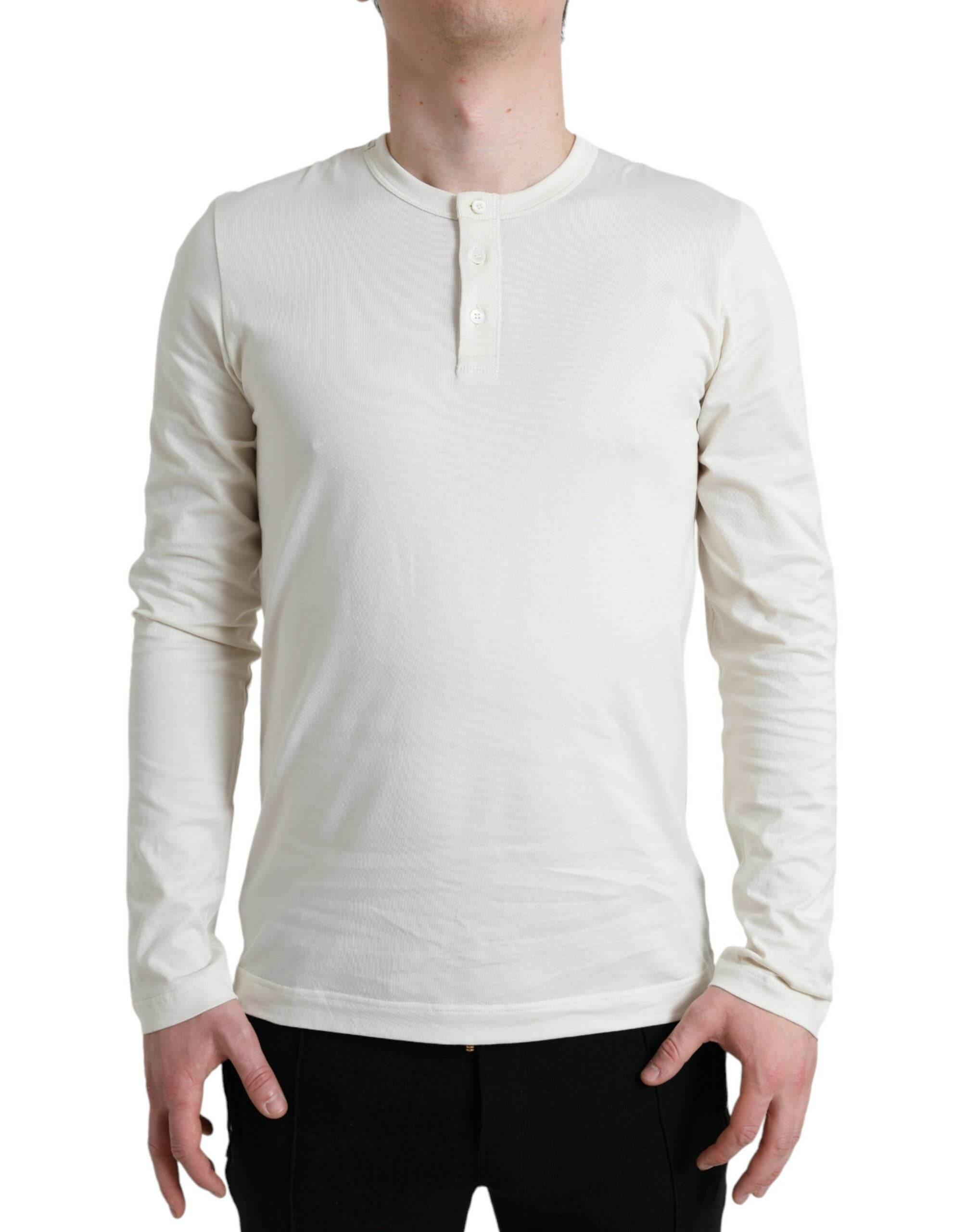 Dolce & Gabbana Elegant Off White Cotton Sweater - Hilstor
