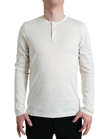 Dolce & Gabbana Elegant Off White Cotton Sweater - Hilstor