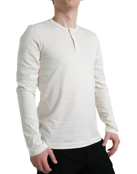 Dolce & Gabbana Elegant Off White Cotton Sweater - Hilstor
