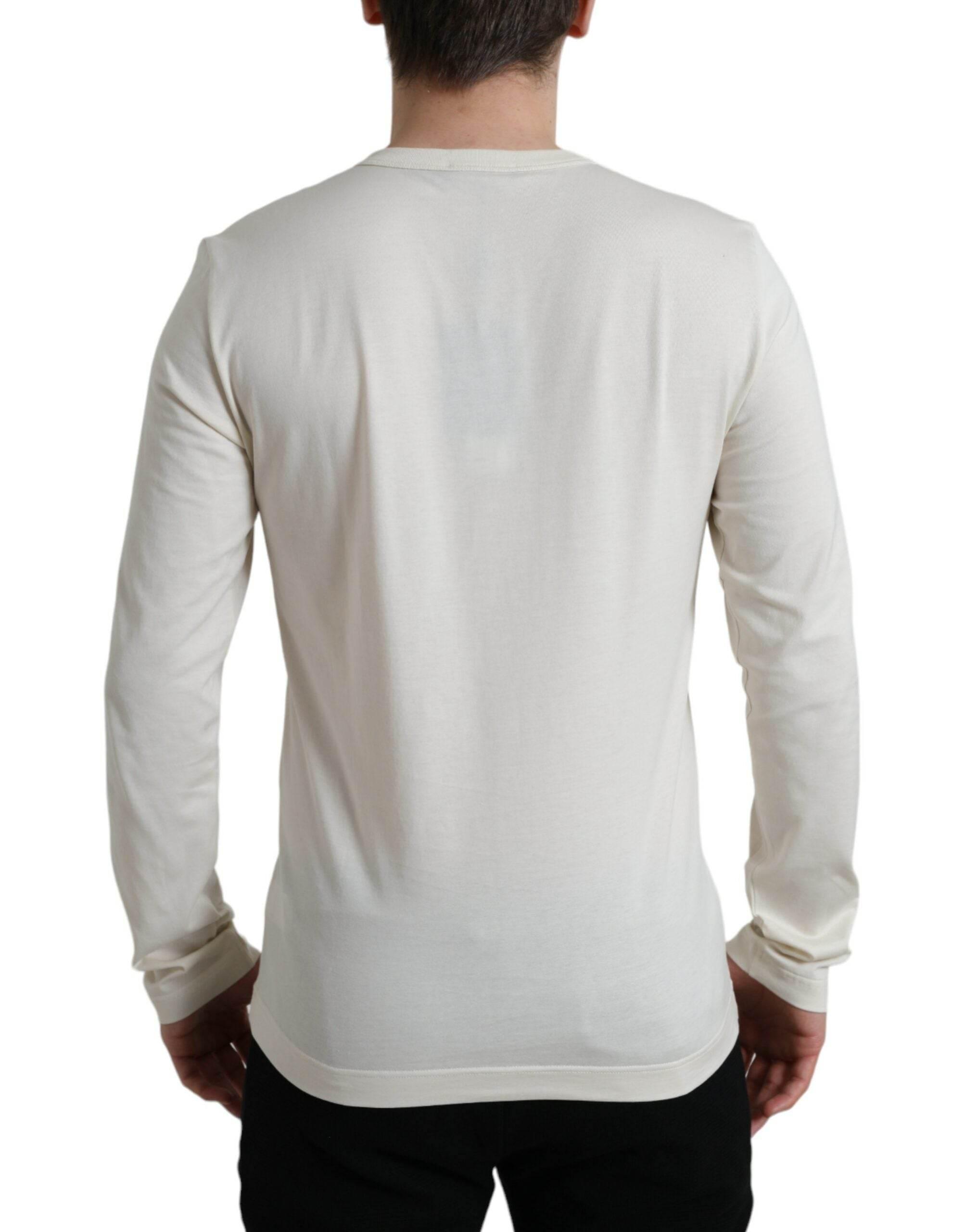Dolce & Gabbana Elegant Off White Cotton Sweater - Hilstor
