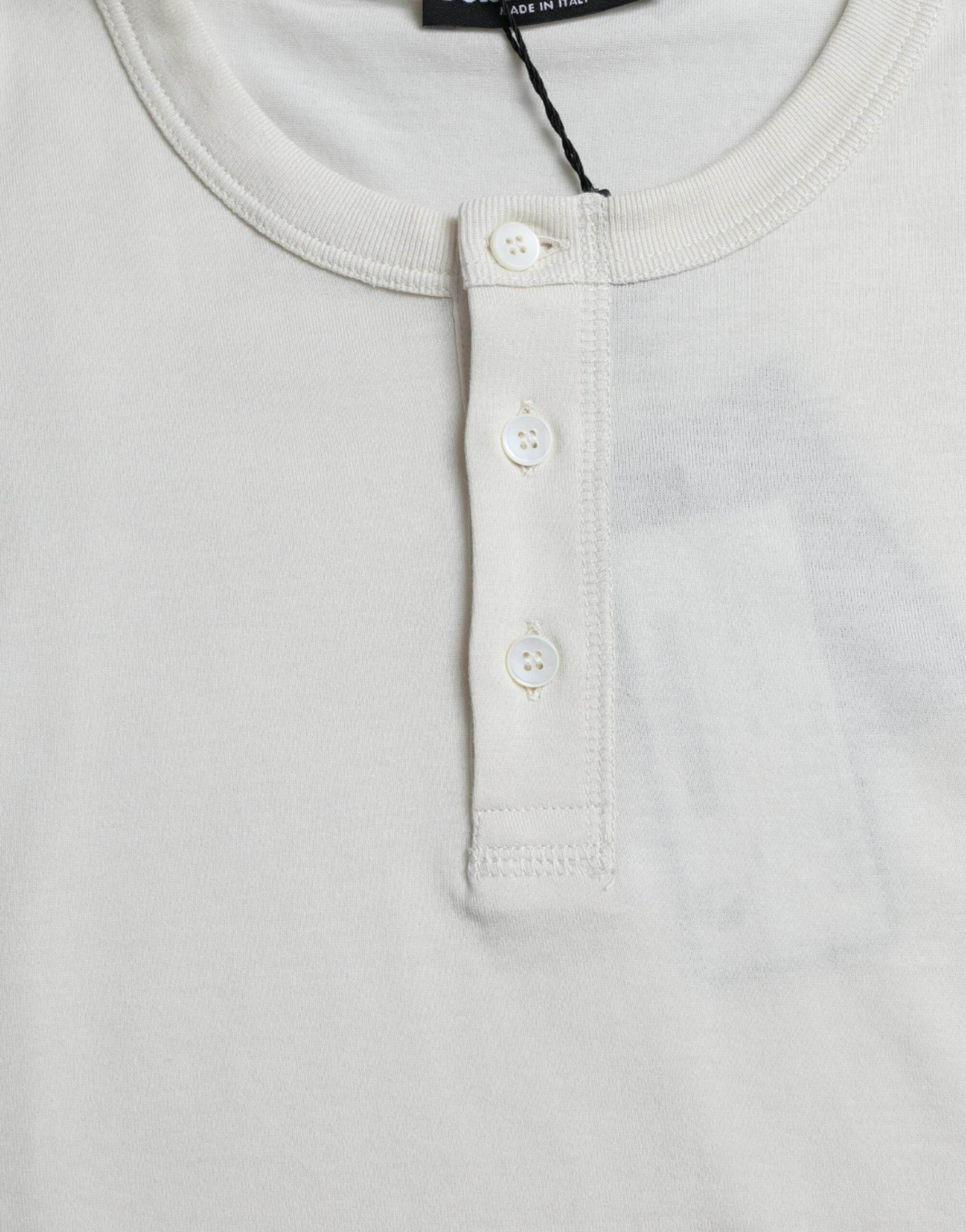 Dolce & Gabbana Elegant Off White Cotton Sweater - Hilstor