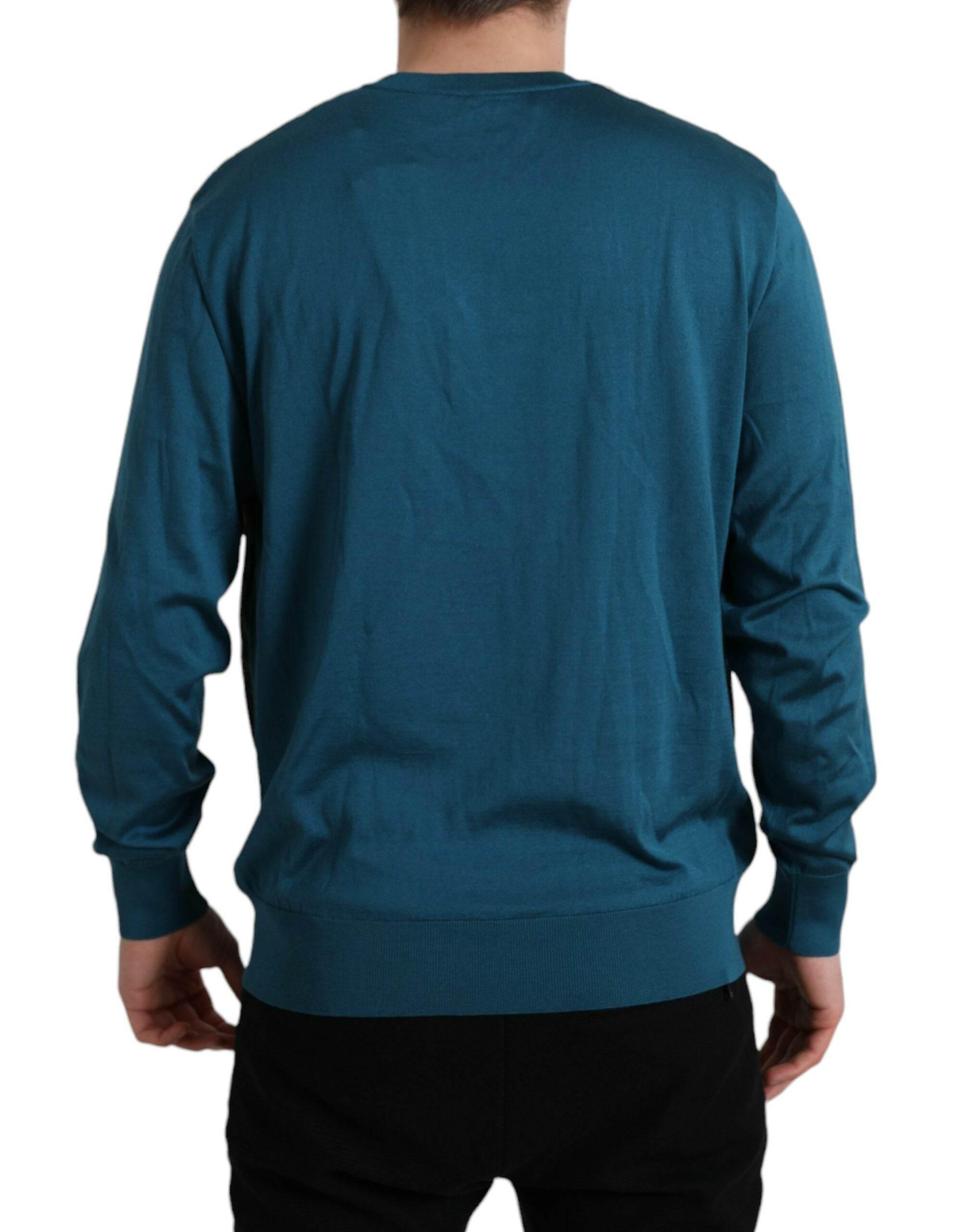 Dolce & Gabbana Green Peacock Feather Pullover Sweater - Hilstor