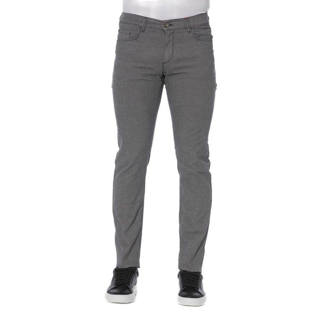 Trussardi Jeans Gray Cotton Men's Pants - Hilstor