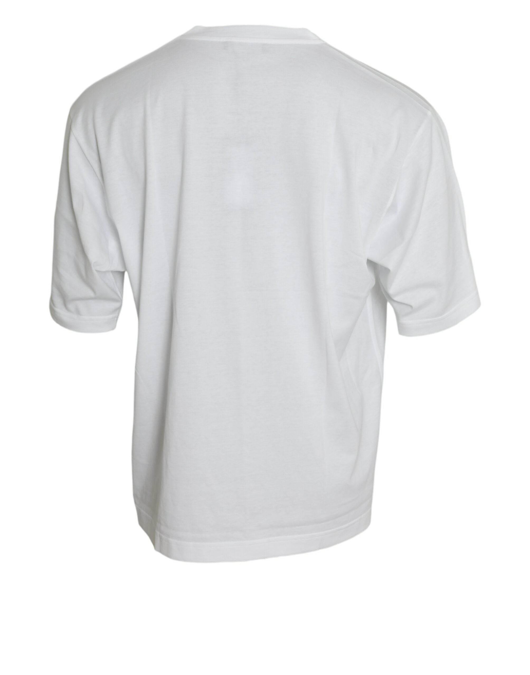 Dolce & Gabbana Elegant White Crew Neck Luxury Tee - Hilstor