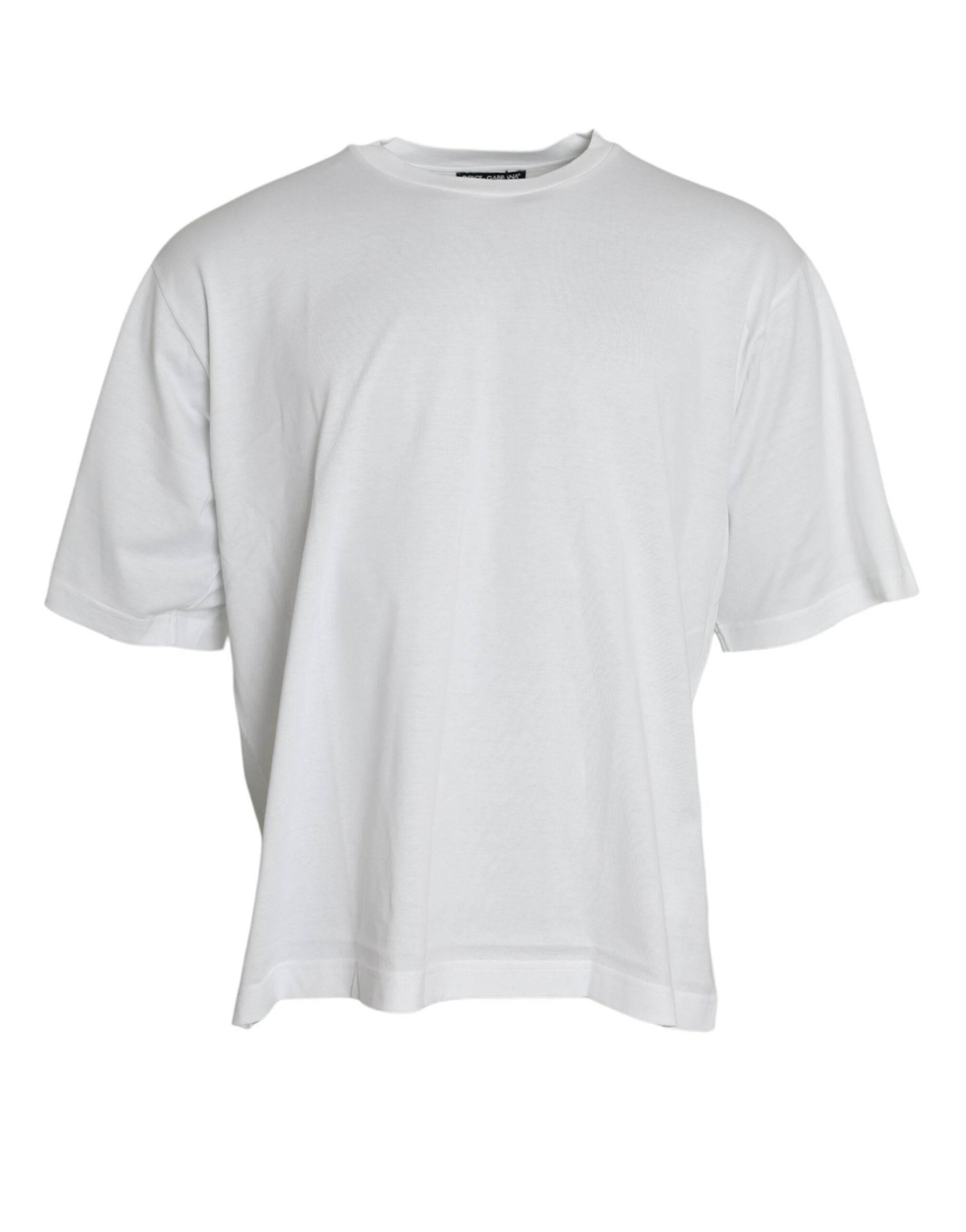 Dolce & Gabbana Elegant White Crew Neck Luxury Tee - Hilstor