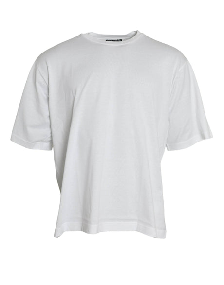 Dolce & Gabbana Elegant White Crew Neck Luxury Tee - Hilstor