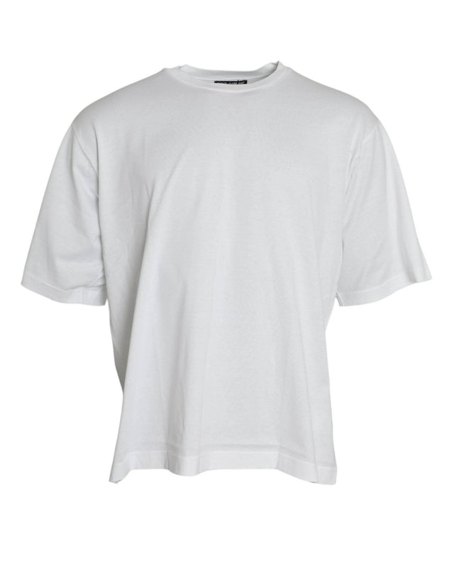 Dolce & Gabbana Elegant White Crew Neck Luxury Tee - Hilstor