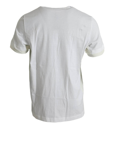 Dolce & Gabbana Elegant White Crew Neck Cotton Tee - Hilstor