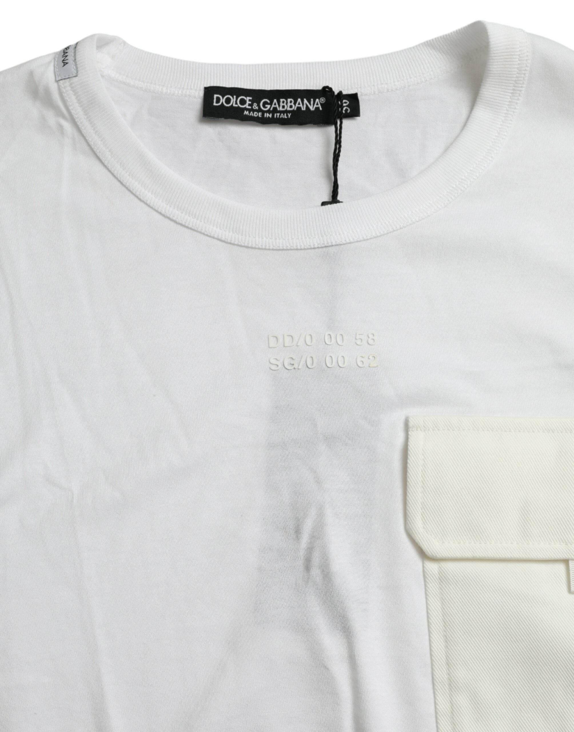 Dolce & Gabbana Elegant White Crew Neck Cotton Tee - Hilstor
