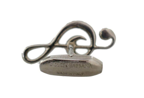Dolce & Gabbana Elegant Silver Tremble Clef Cufflinks - Hilstor