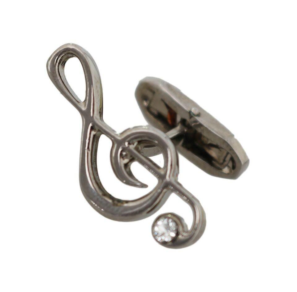 Dolce & Gabbana Elegant Silver Tremble Clef Cufflinks - Hilstor