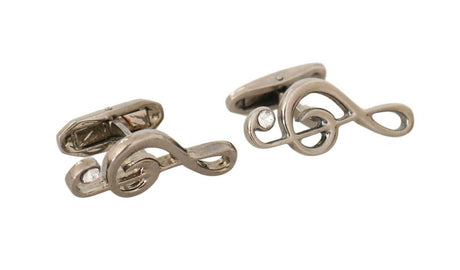 Dolce & Gabbana Elegant Silver Tremble Clef Cufflinks - Hilstor