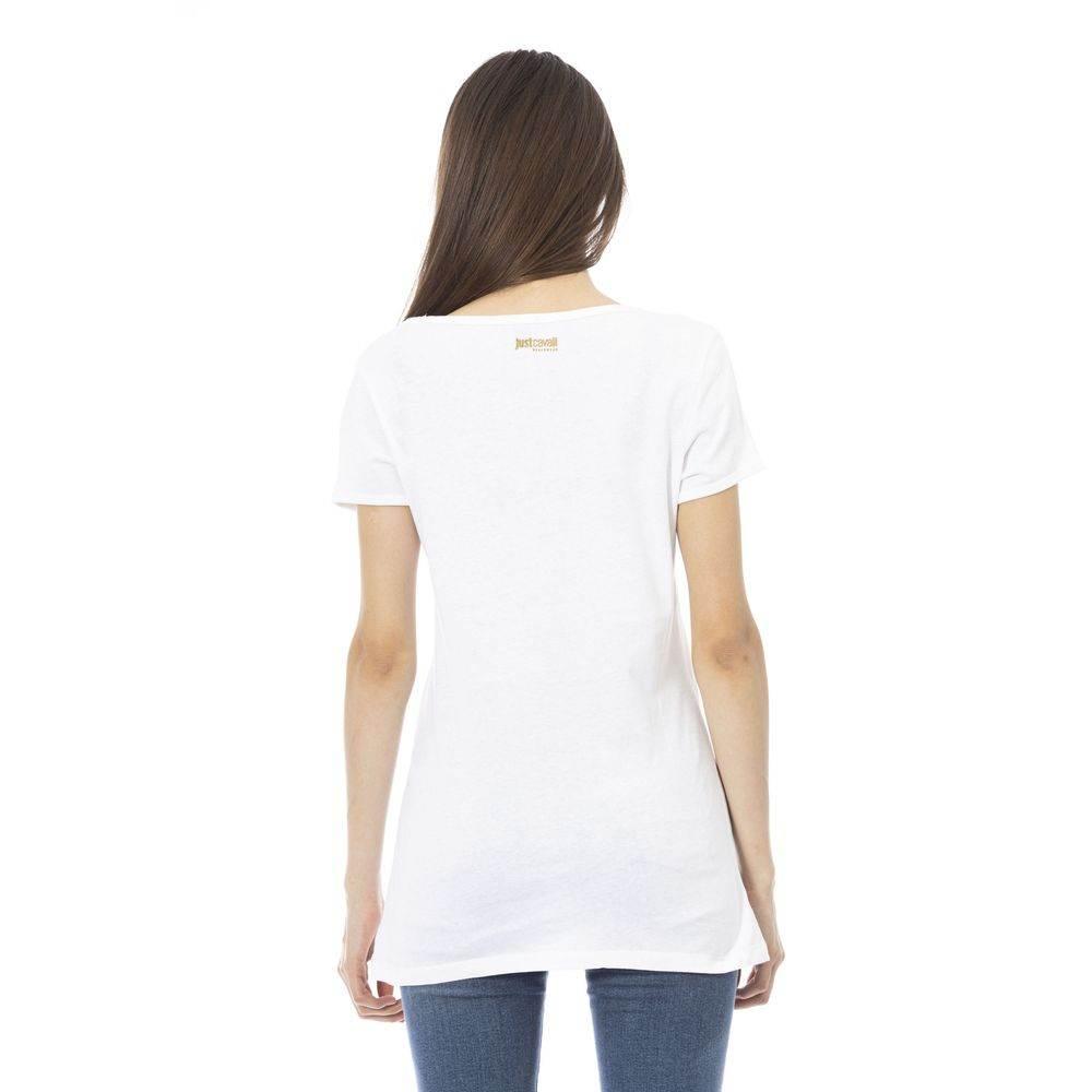 Just Cavalli White Cotton Women T-Shirt - Hilstor