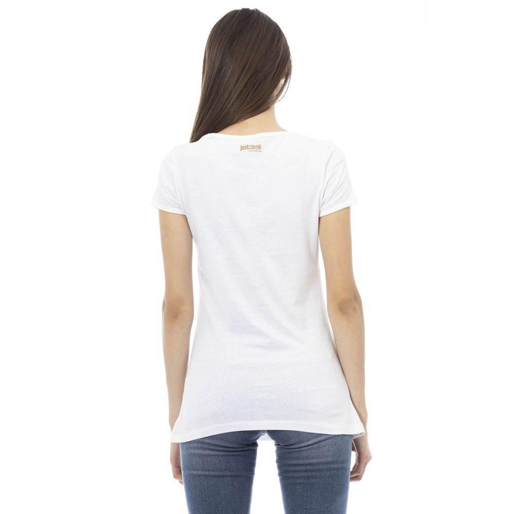 Just Cavalli White Cotton Women T-Shirt - Hilstor
