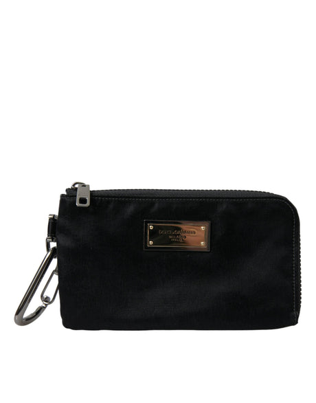 Dolce & Gabbana Sleek Designer Nylon-Leather Pouch in Black - Hilstor