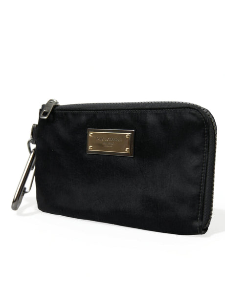 Dolce & Gabbana Sleek Designer Nylon-Leather Pouch in Black - Hilstor