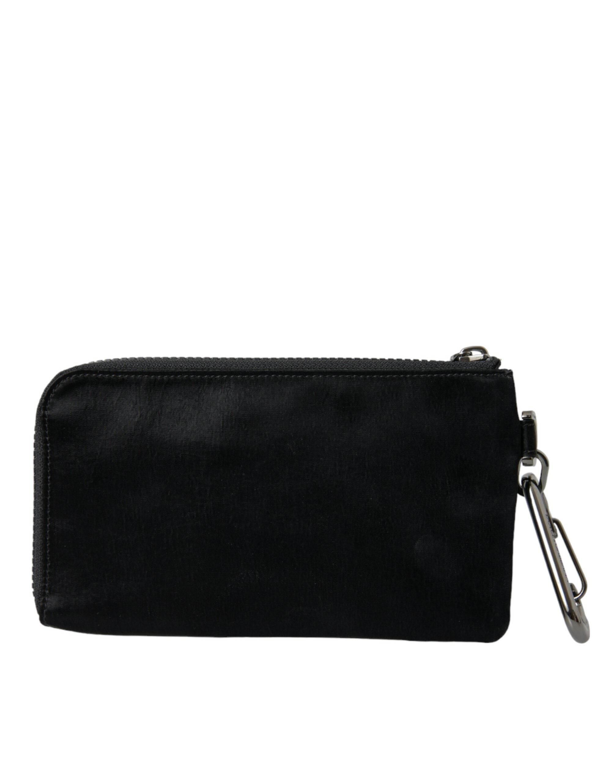 Dolce & Gabbana Sleek Designer Nylon-Leather Pouch in Black - Hilstor